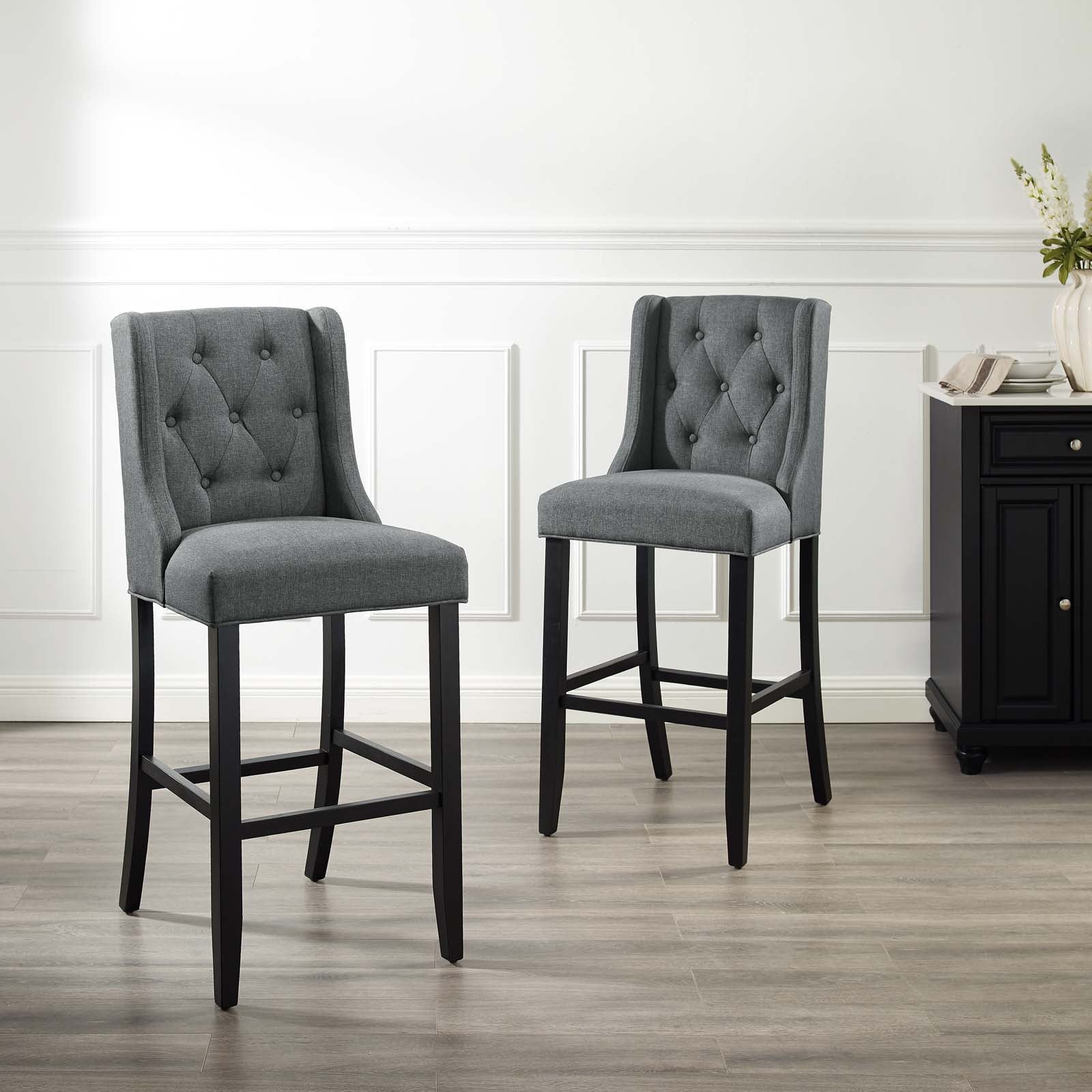 Baronet Bar Stool Upholstered Fabric Set of 2 - East Shore Modern Home Furnishings