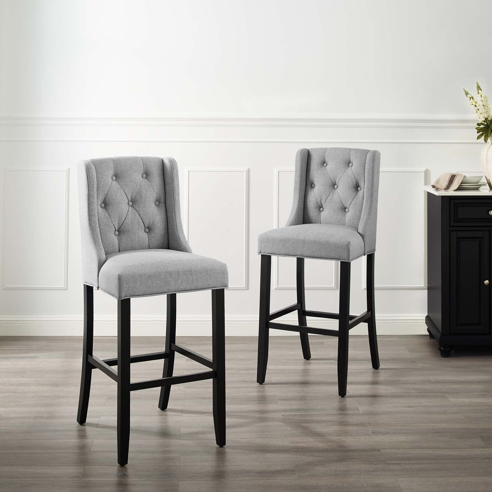 Baronet Bar Stool Upholstered Fabric Set of 2 - East Shore Modern Home Furnishings