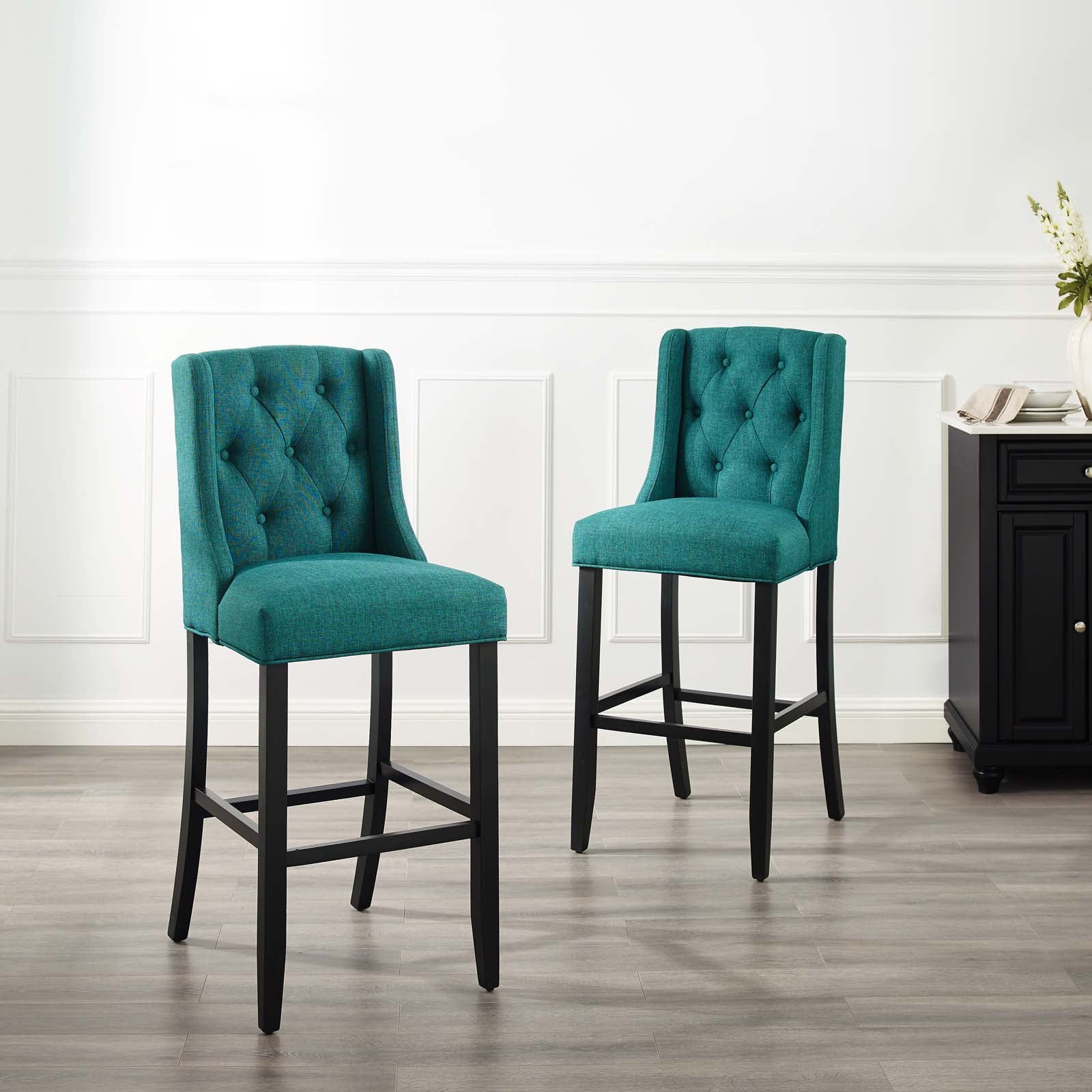 Baronet Bar Stool Upholstered Fabric Set of 2 - East Shore Modern Home Furnishings