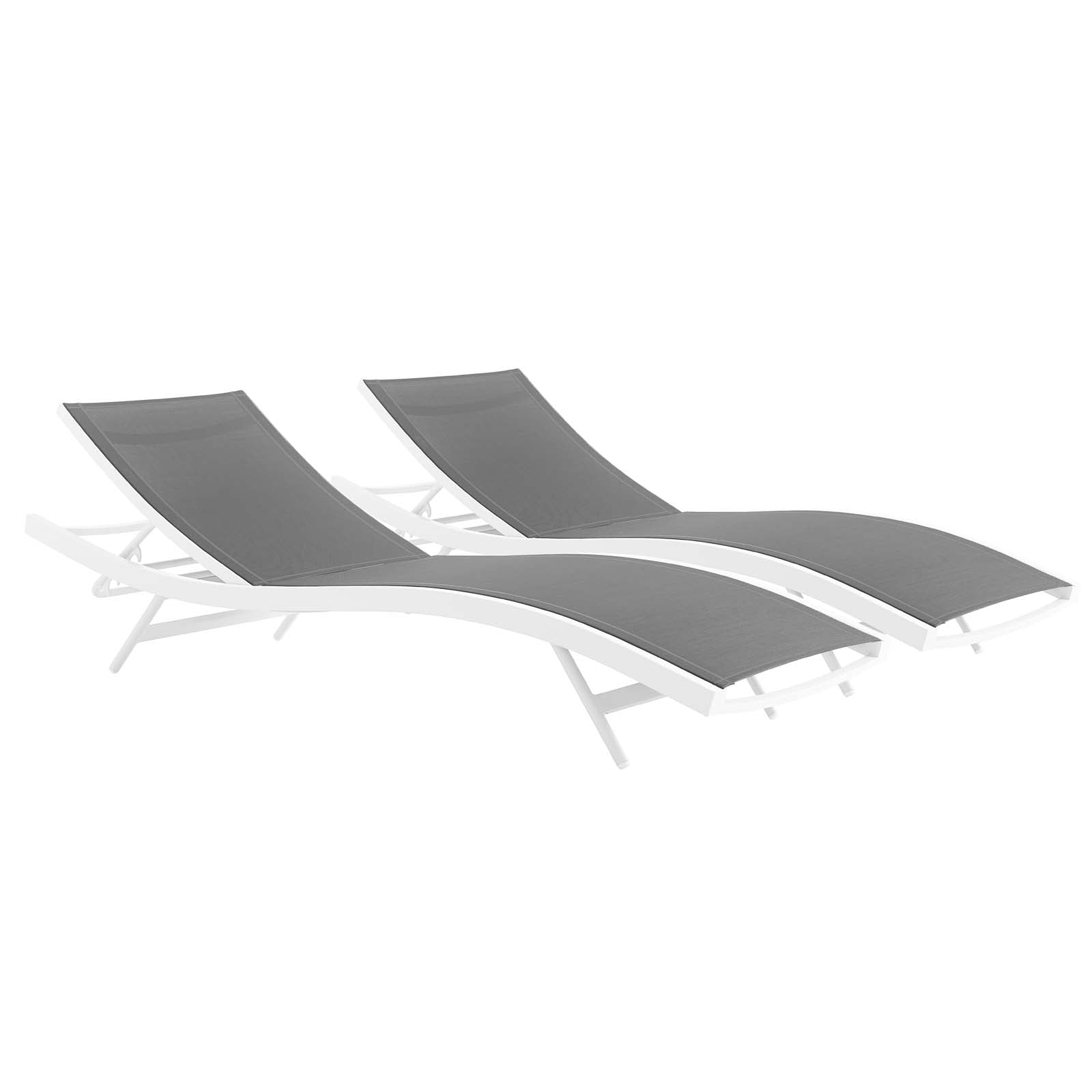 Glimpse Outdoor Patio Mesh Chaise Lounge Set of 2 - East Shore Modern Home Furnishings