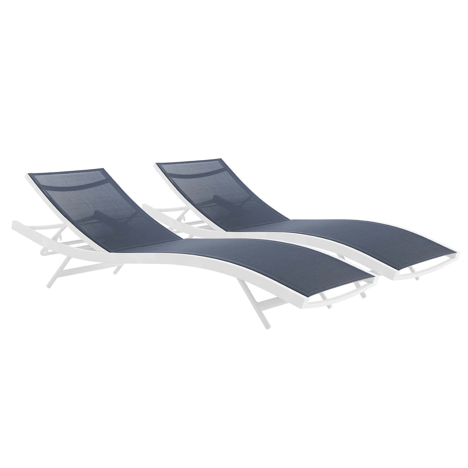 Glimpse Outdoor Patio Mesh Chaise Lounge Set of 2 - East Shore Modern Home Furnishings