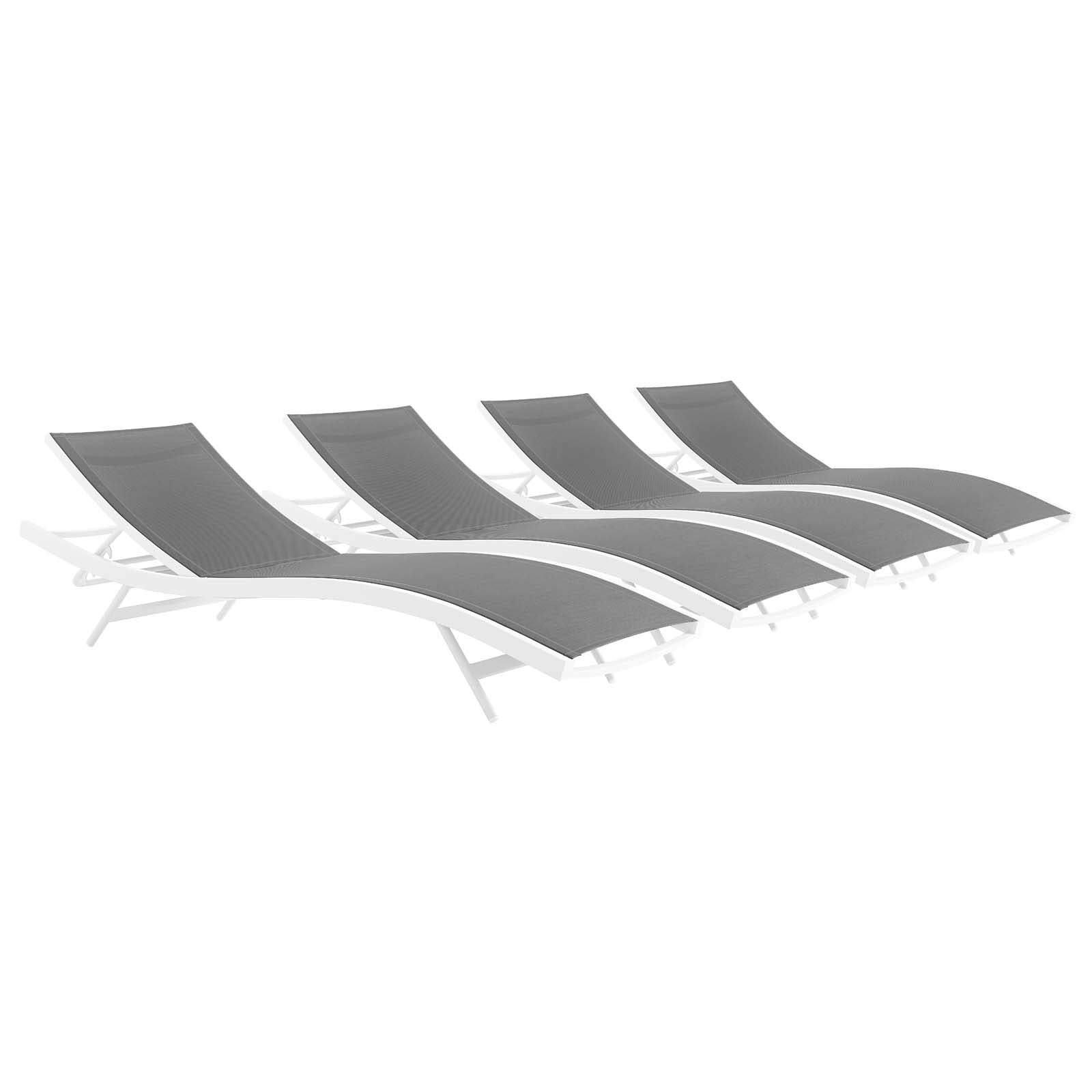 Glimpse Outdoor Patio Mesh Chaise Lounge Set of 4 - East Shore Modern Home Furnishings