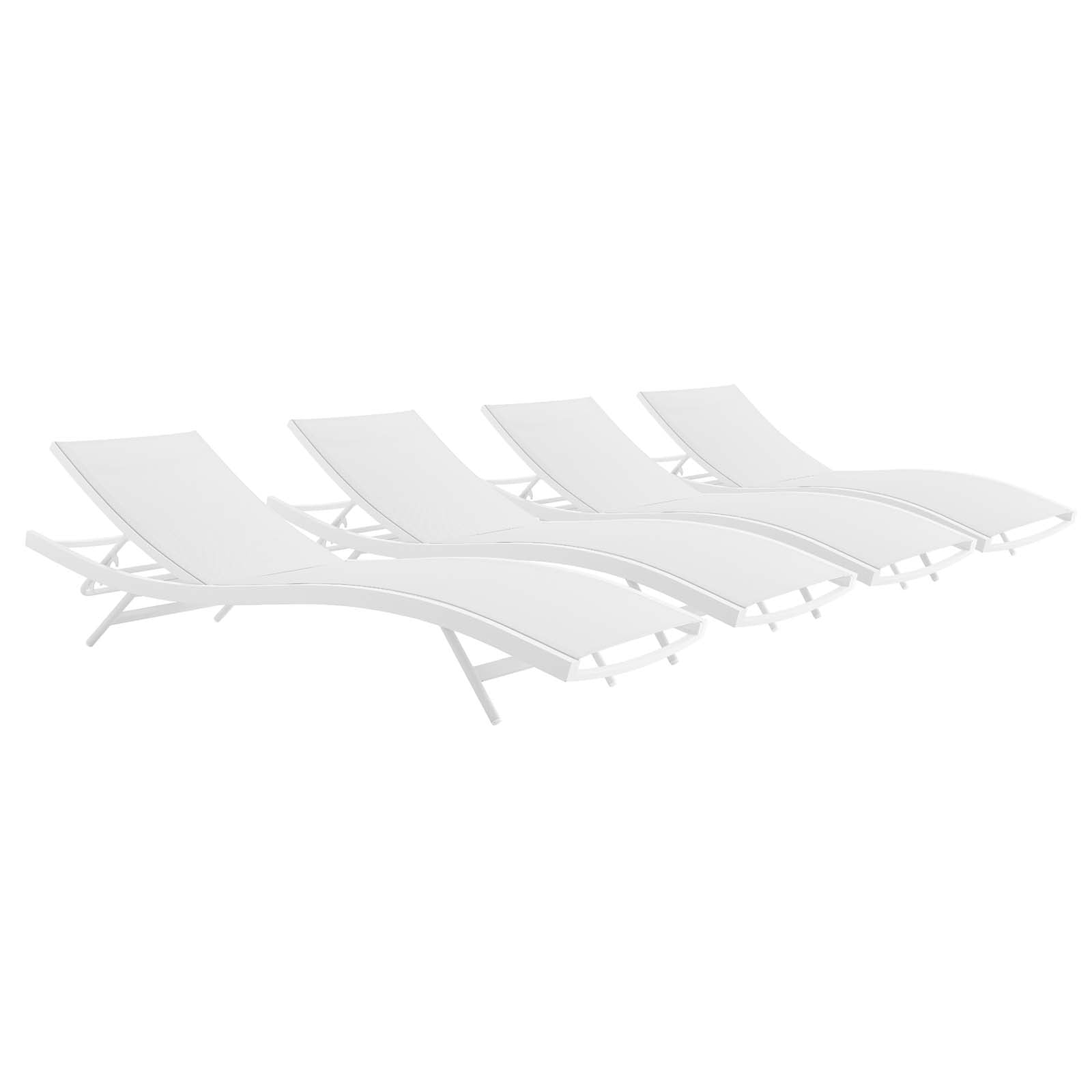 Glimpse Outdoor Patio Mesh Chaise Lounge Set of 4 - East Shore Modern Home Furnishings