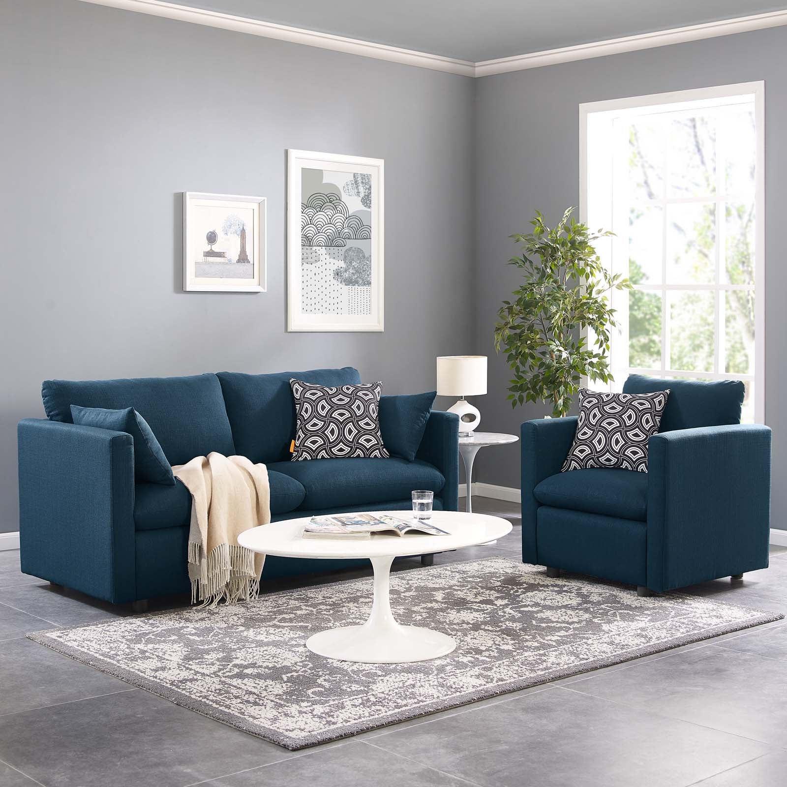 Activate Upholstered Fabric Sofa and Armchair Set - East Shore Modern Home Furnishings