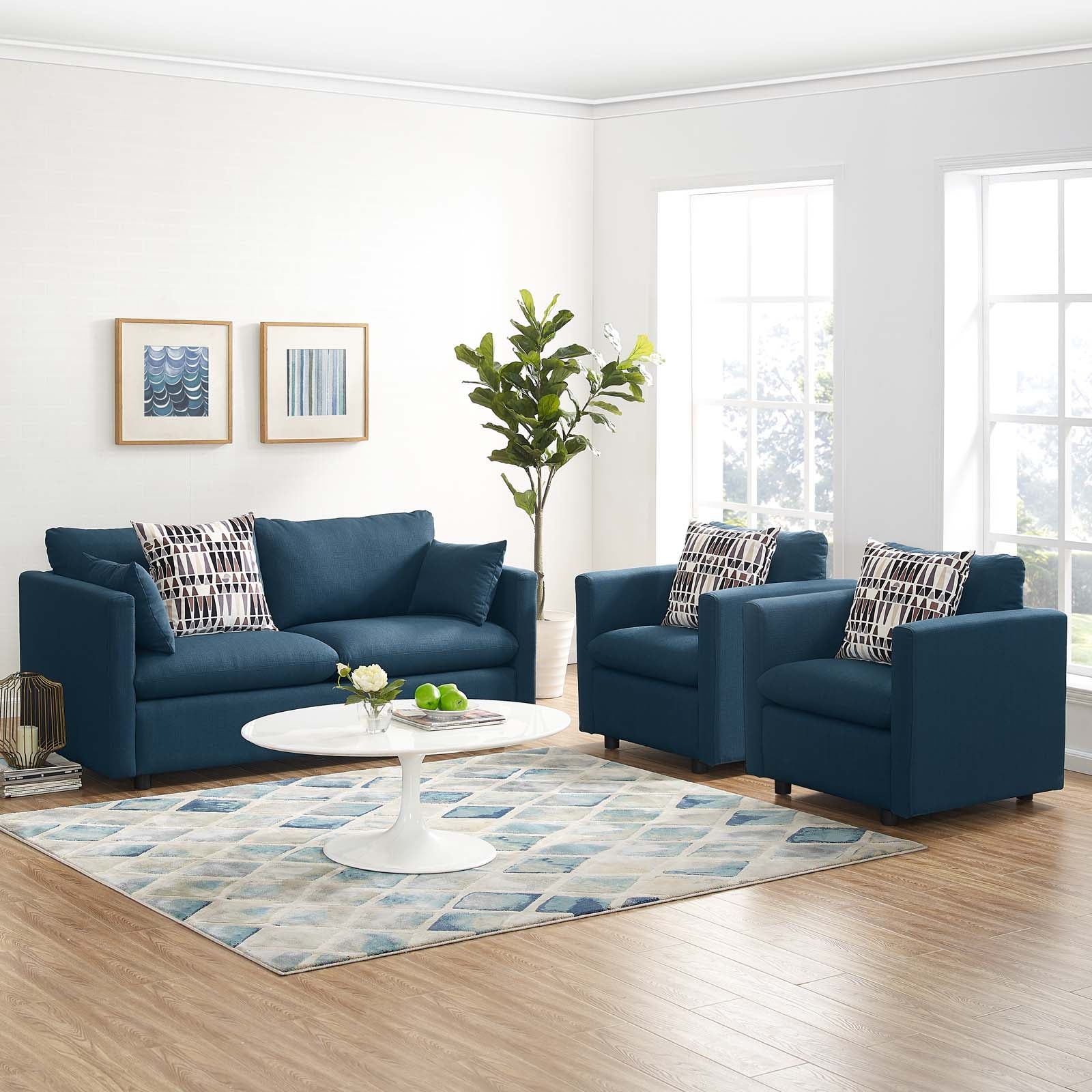 Activate 3 Piece Upholstered Fabric Set - East Shore Modern Home Furnishings