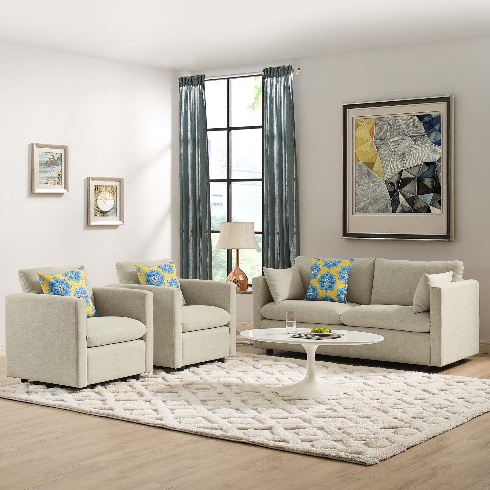 Activate 3 Piece Upholstered Fabric Set - East Shore Modern Home Furnishings