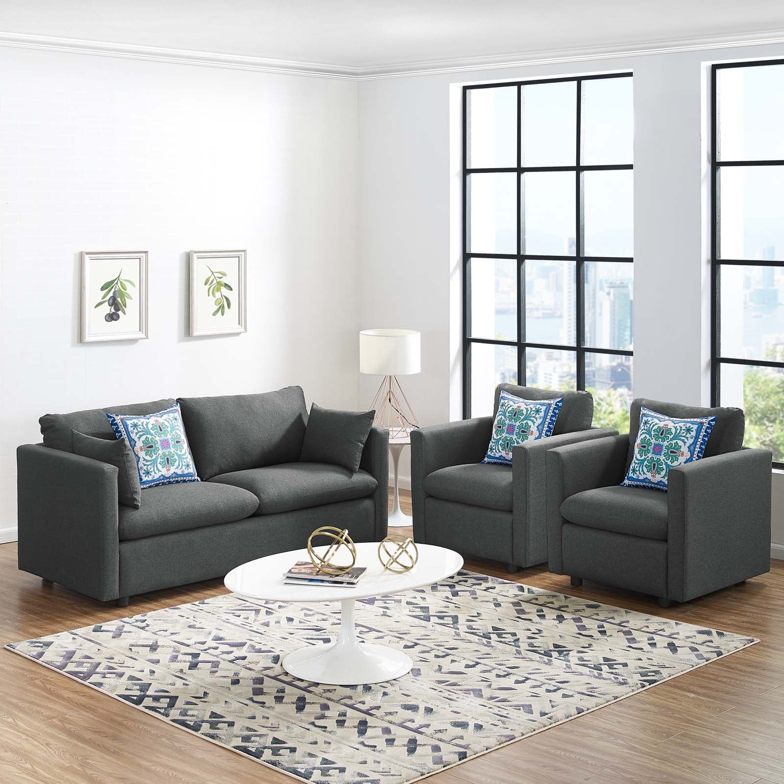 Activate 3 Piece Upholstered Fabric Set - East Shore Modern Home Furnishings