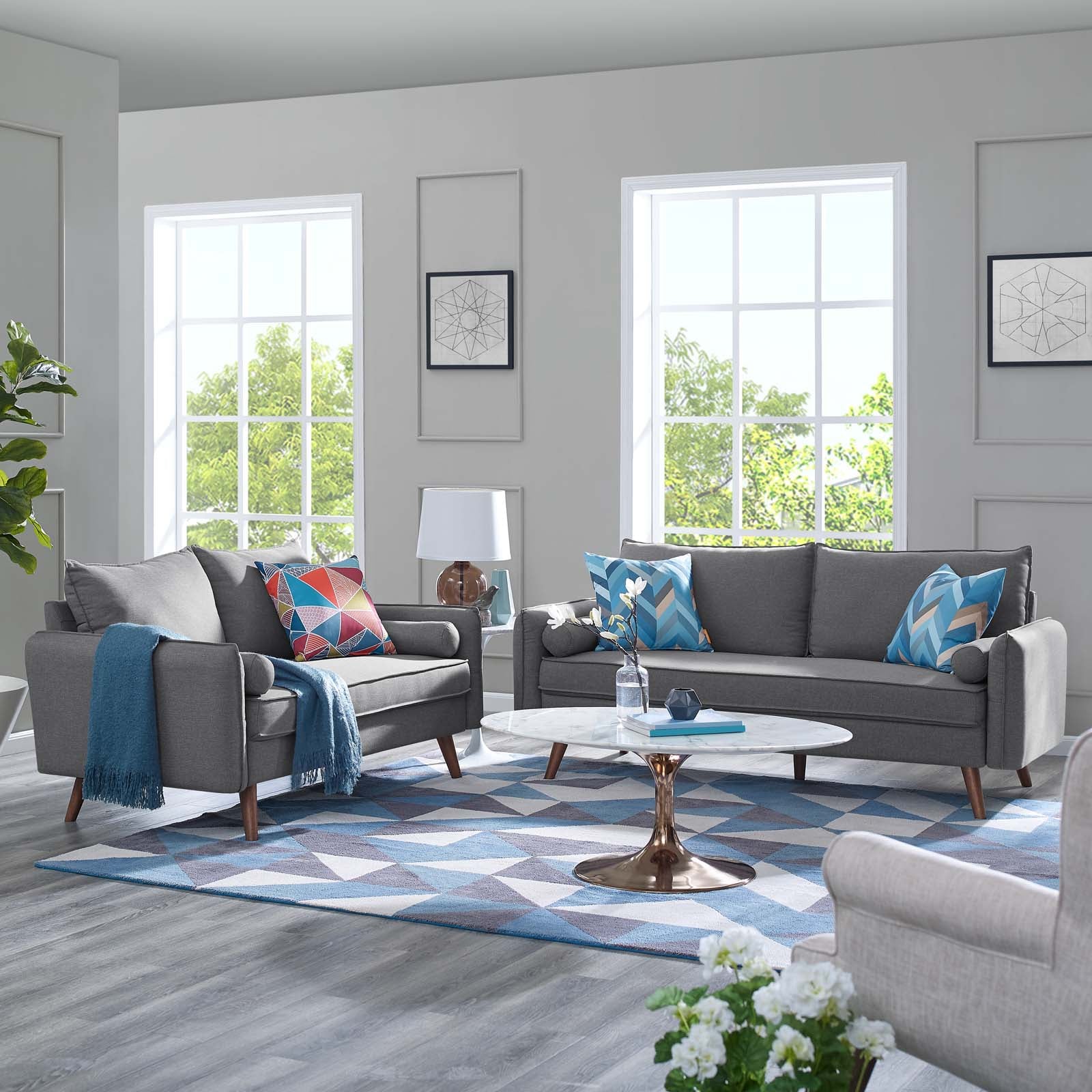 Revive Upholstered Fabric Sofa and Loveseat Set - East Shore Modern Home Furnishings