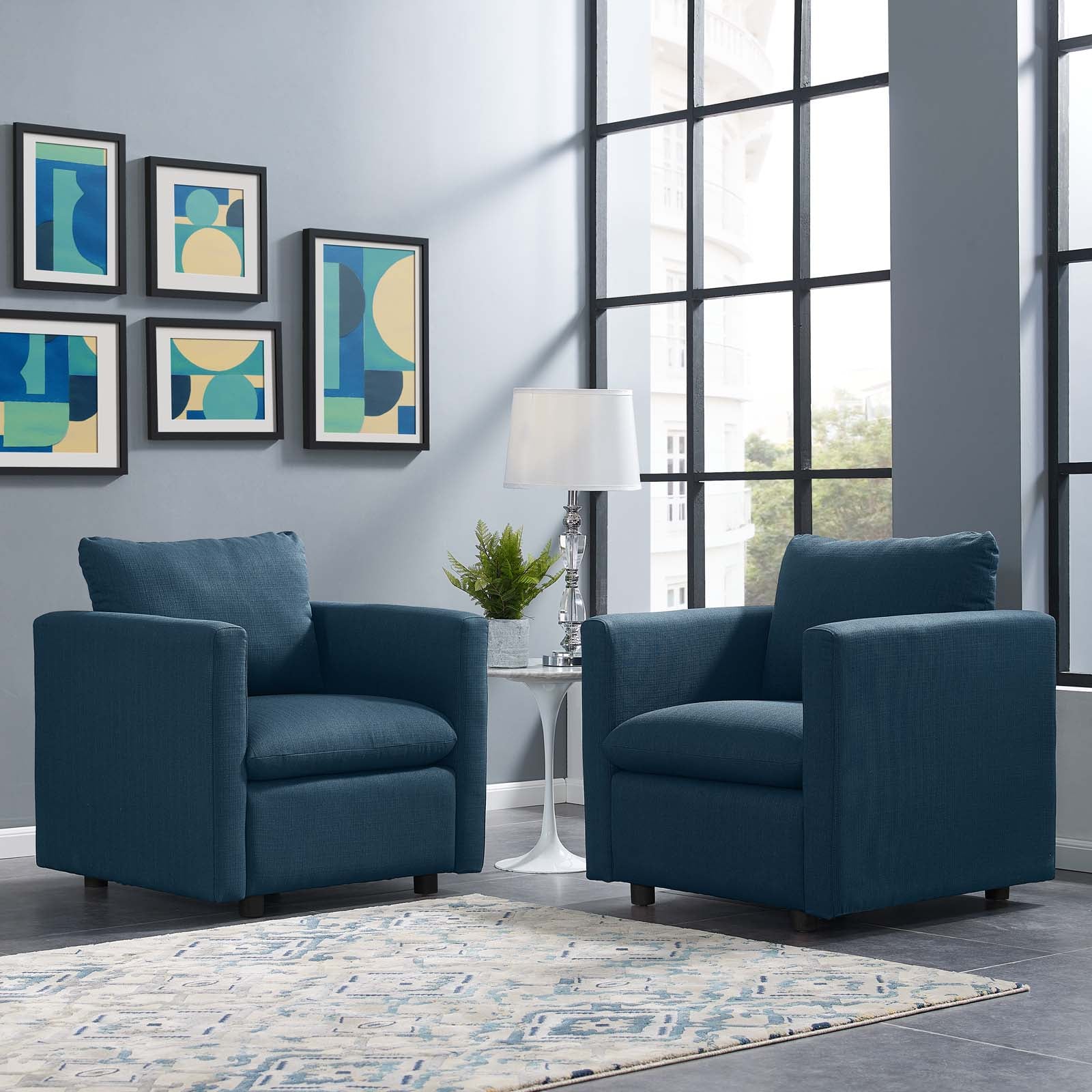 Activate Upholstered Fabric Armchair Set of 2 - East Shore Modern Home Furnishings