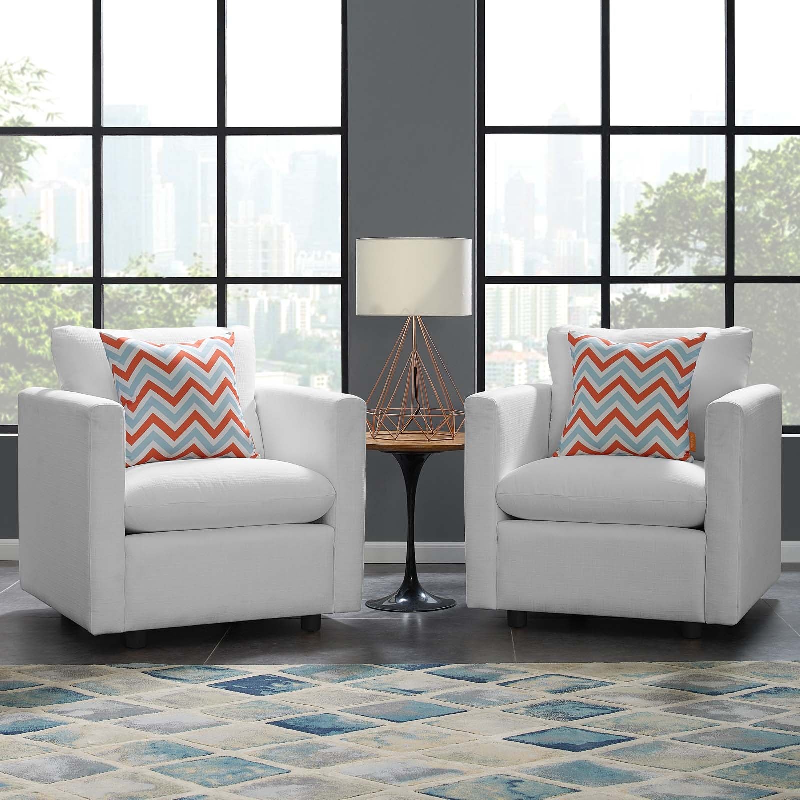 Activate Upholstered Fabric Armchair Set of 2 - East Shore Modern Home Furnishings