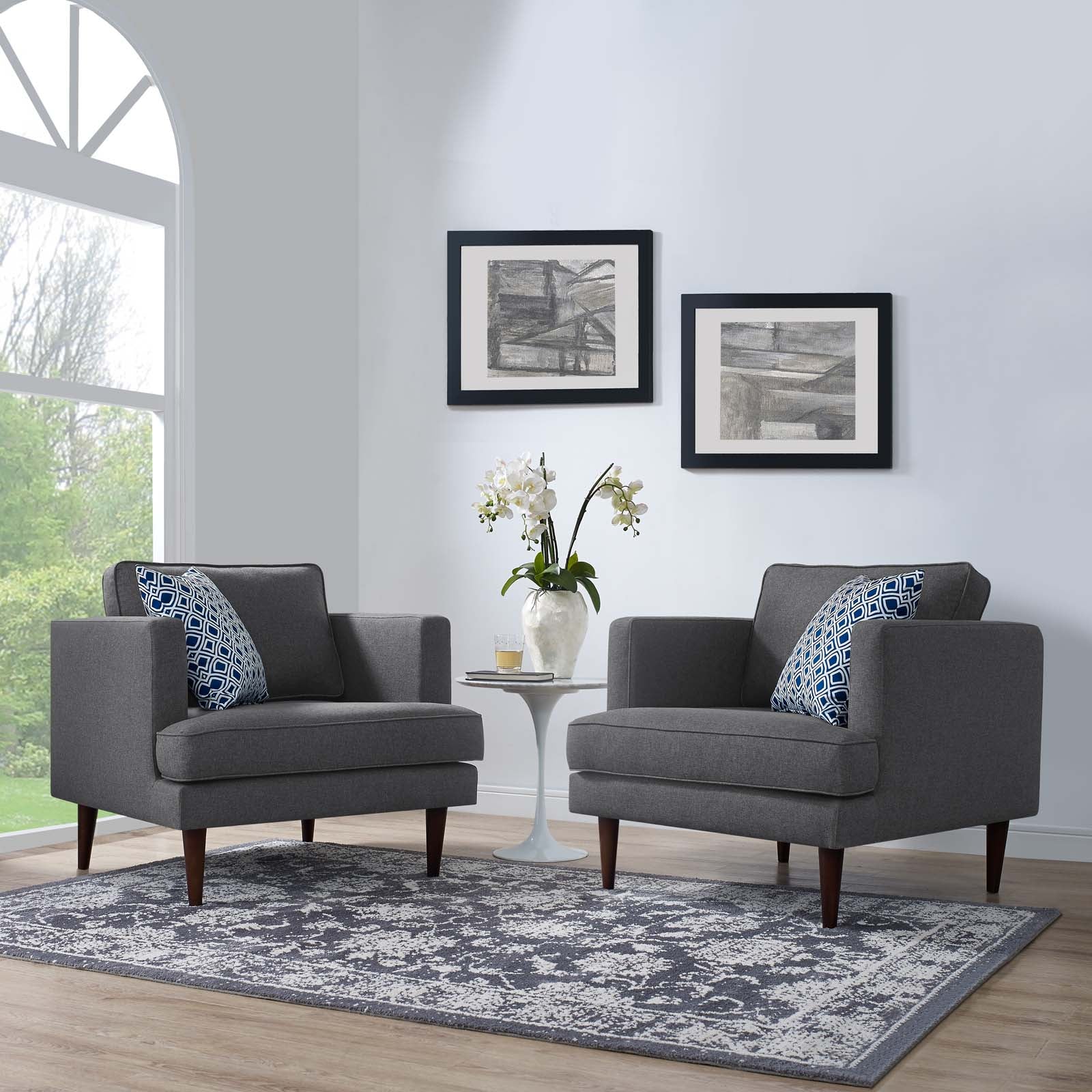 Agile Upholstered Fabric Armchair Set of 2 - East Shore Modern Home Furnishings
