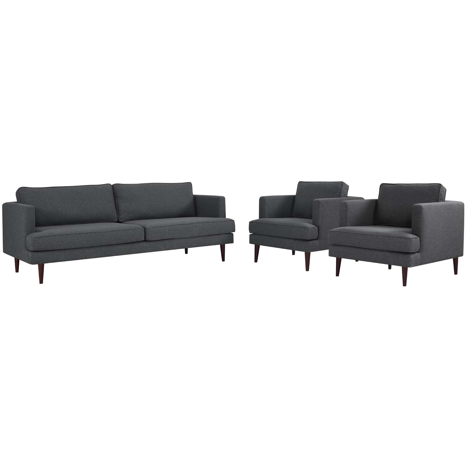 Agile 3 Piece Upholstered Fabric Set - East Shore Modern Home Furnishings