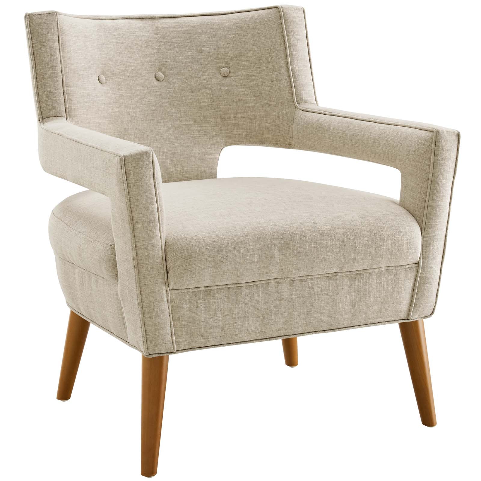 Sheer Upholstered Fabric Armchair Set of 2