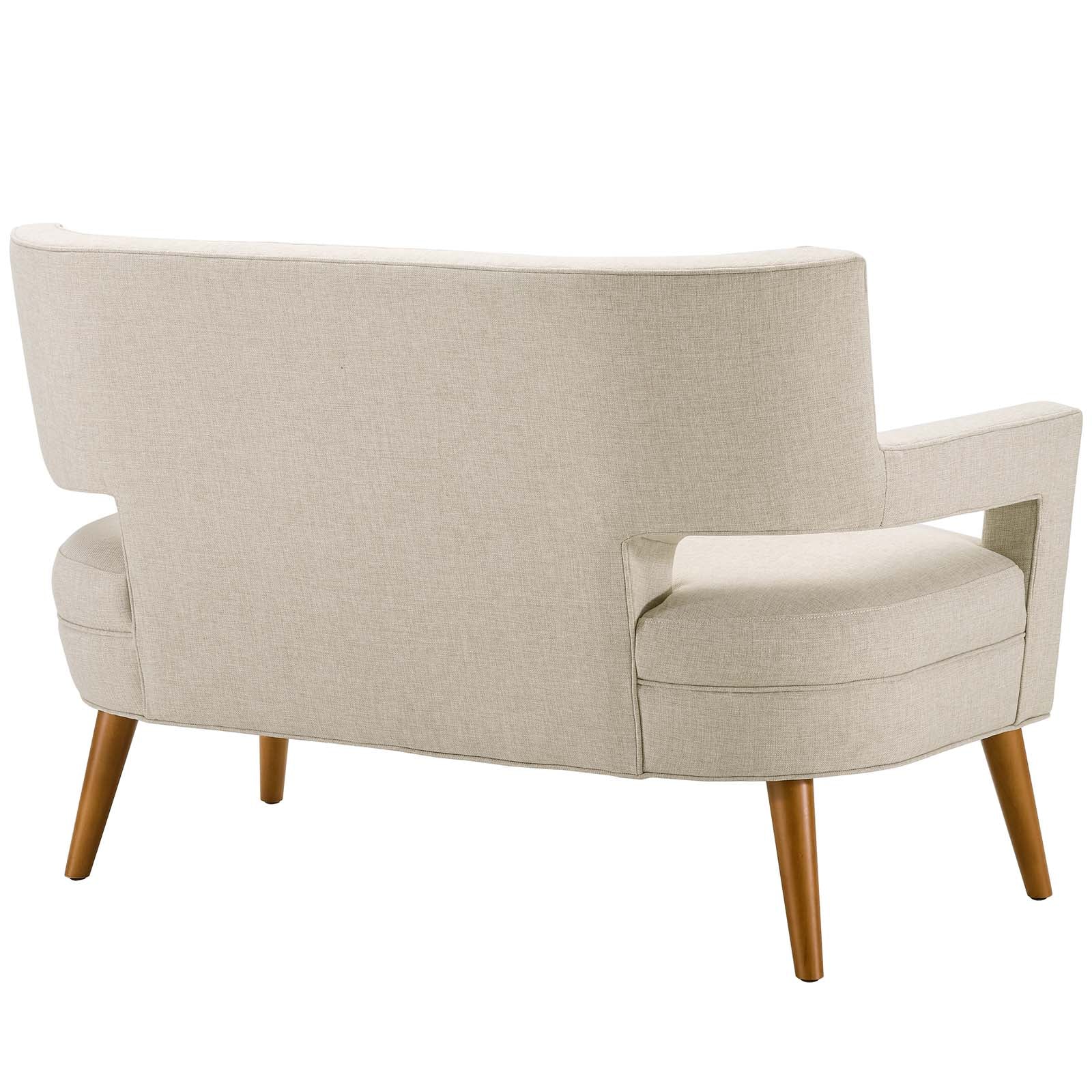 Sheer Upholstered Fabric Loveseat and Armchair Set