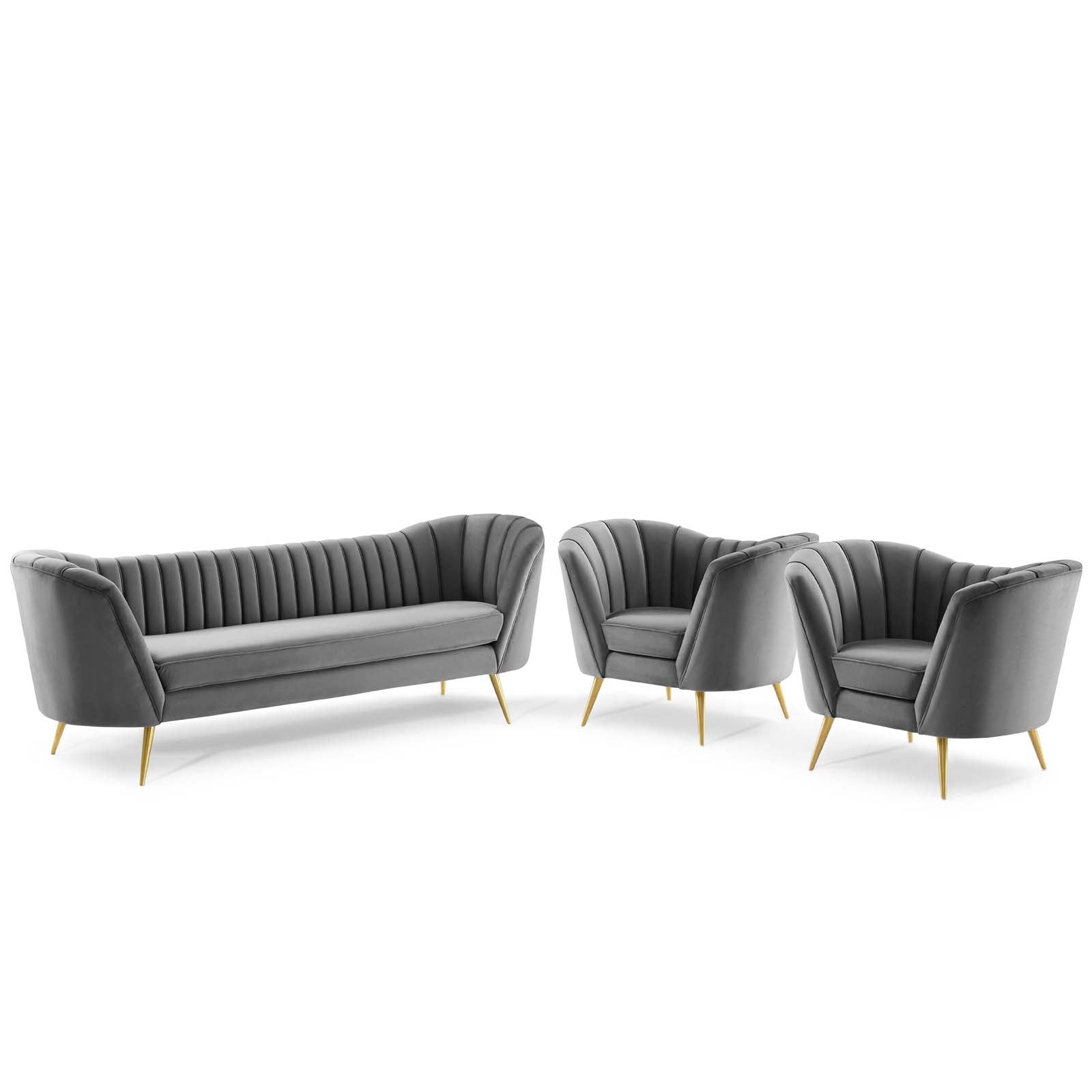 Opportunity 3 Piece Performance Velvet Set - East Shore Modern Home Furnishings