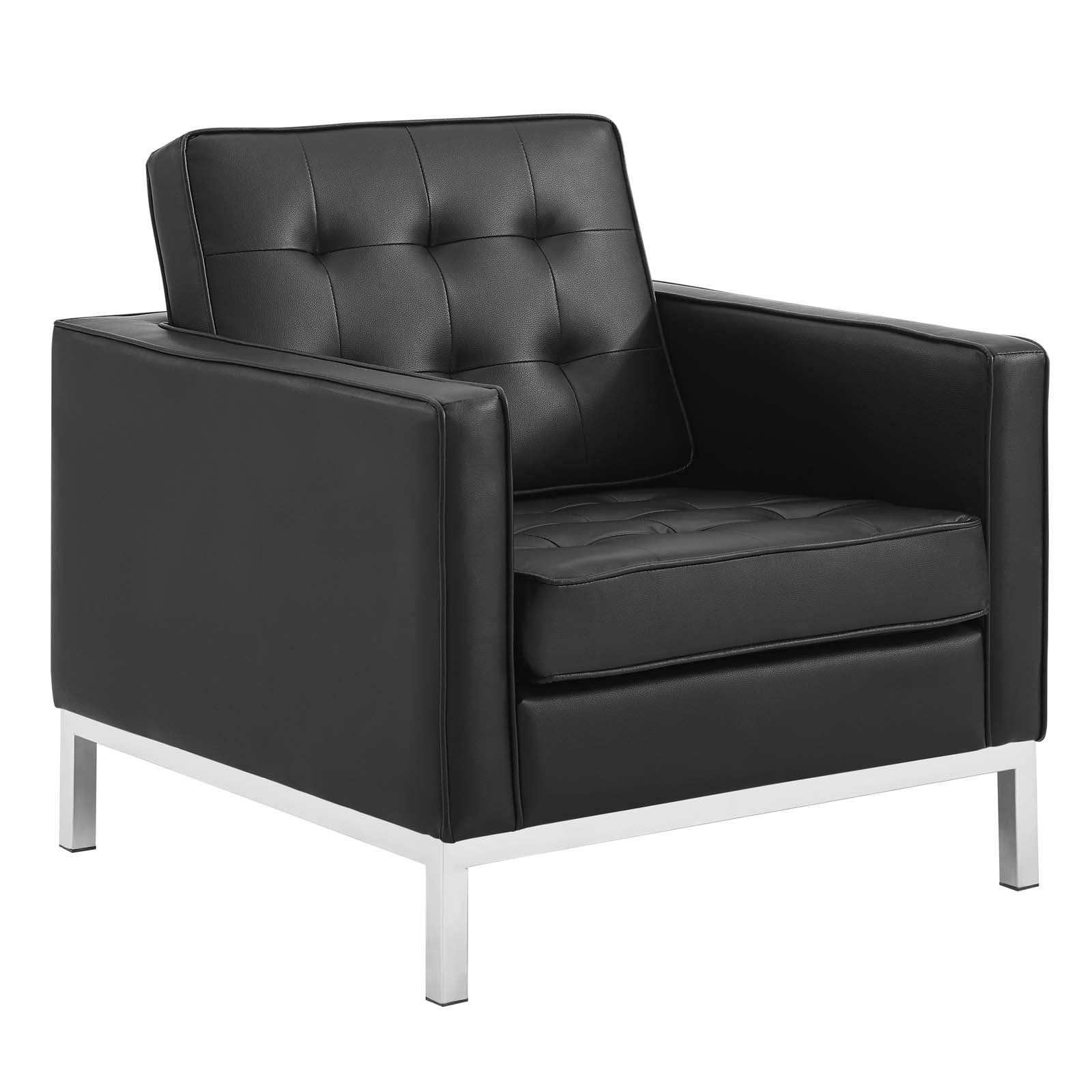 Loft 3 Piece Tufted Upholstered Faux Leather Set - East Shore Modern Home Furnishings