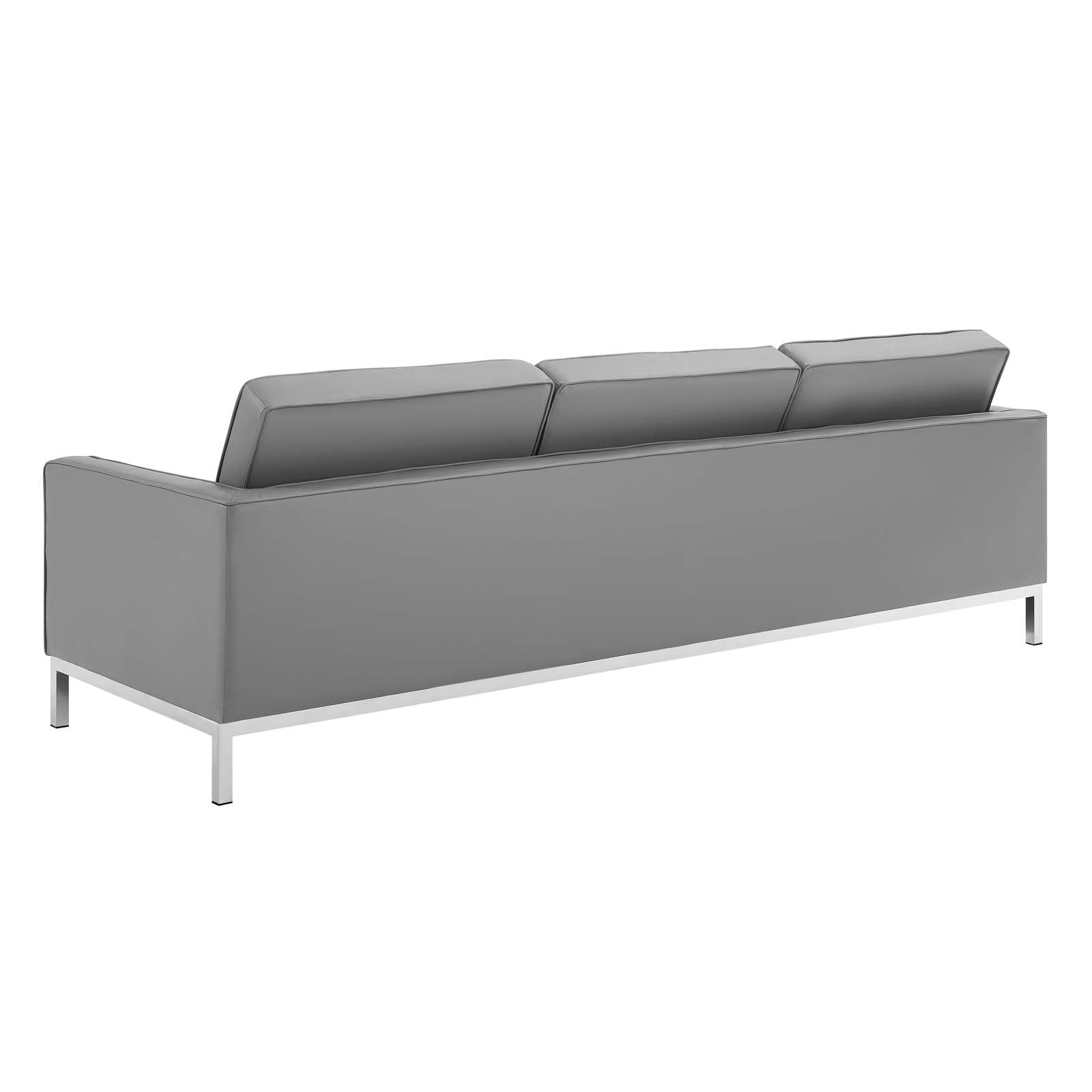 Loft 3 Piece Tufted Upholstered Faux Leather Set - East Shore Modern Home Furnishings