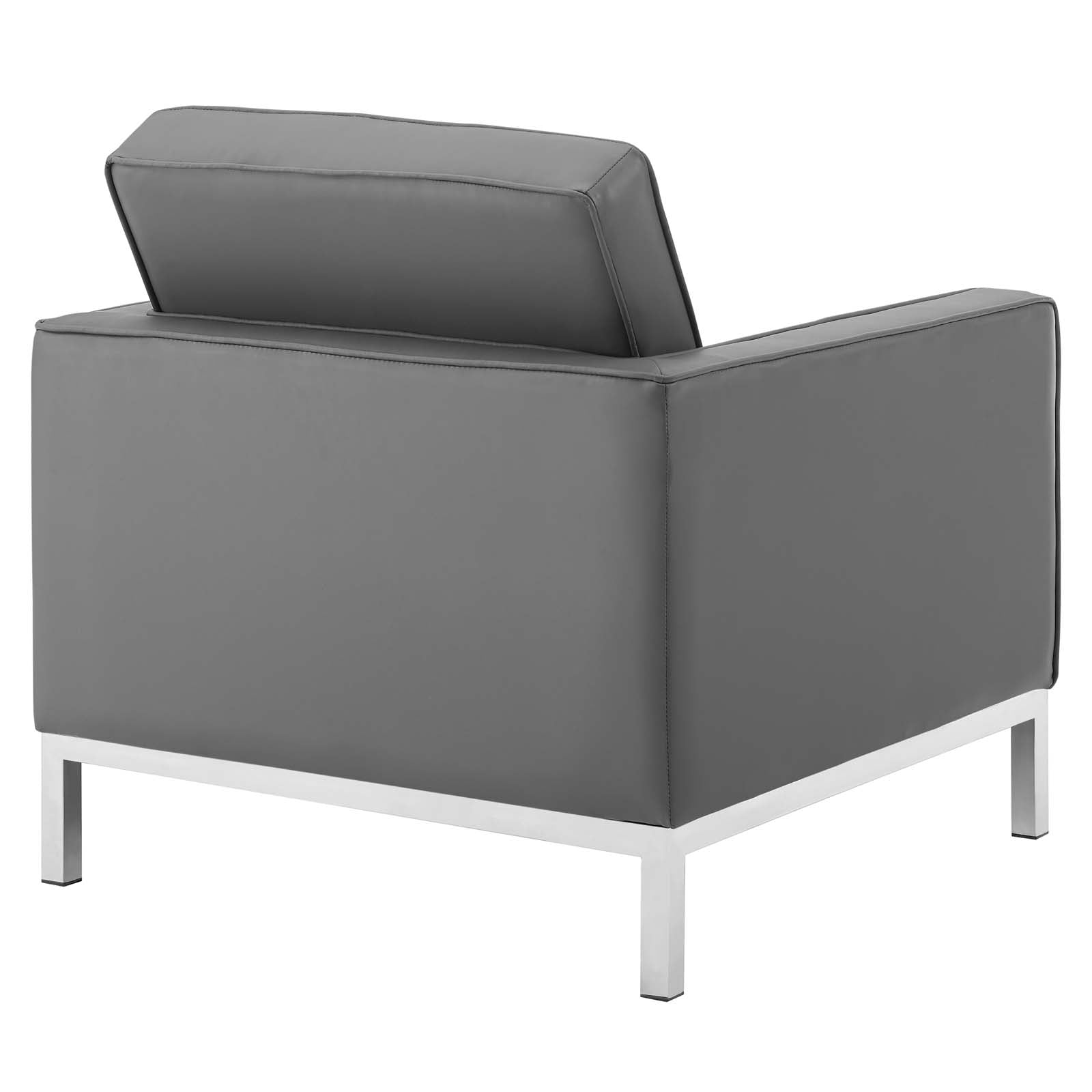 Loft 3 Piece Tufted Upholstered Faux Leather Set - East Shore Modern Home Furnishings