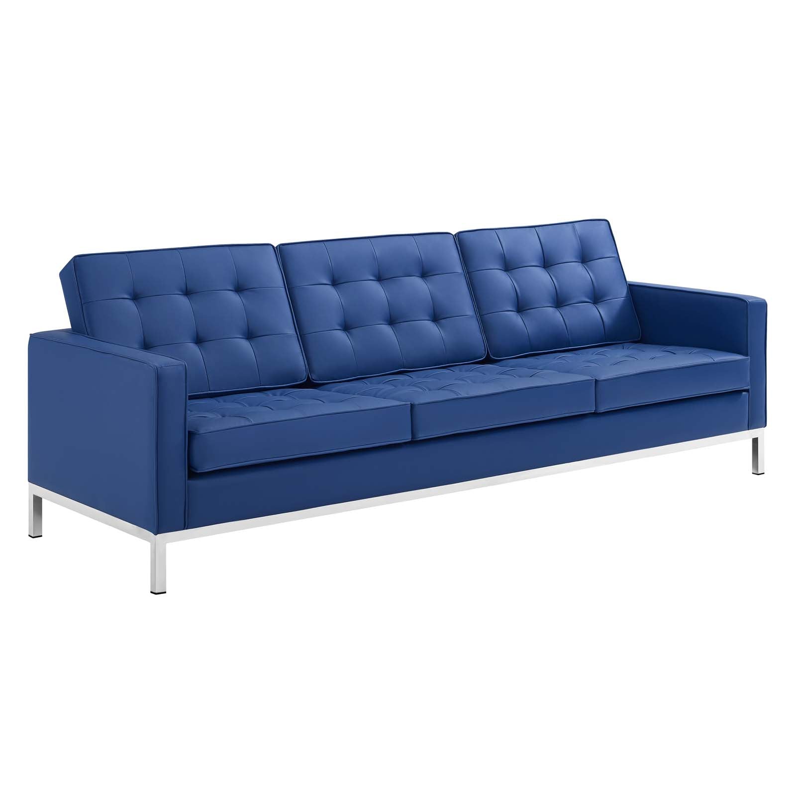 Loft 3 Piece Tufted Upholstered Faux Leather Set - East Shore Modern Home Furnishings
