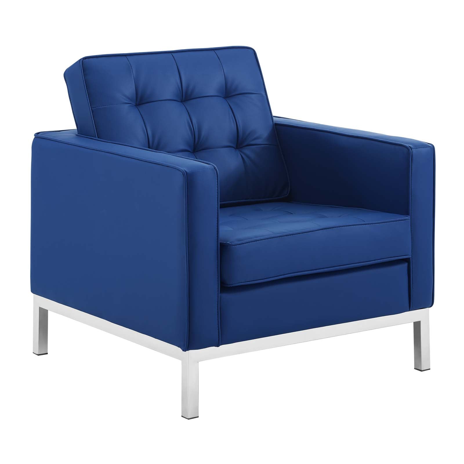 Loft 3 Piece Tufted Upholstered Faux Leather Set - East Shore Modern Home Furnishings