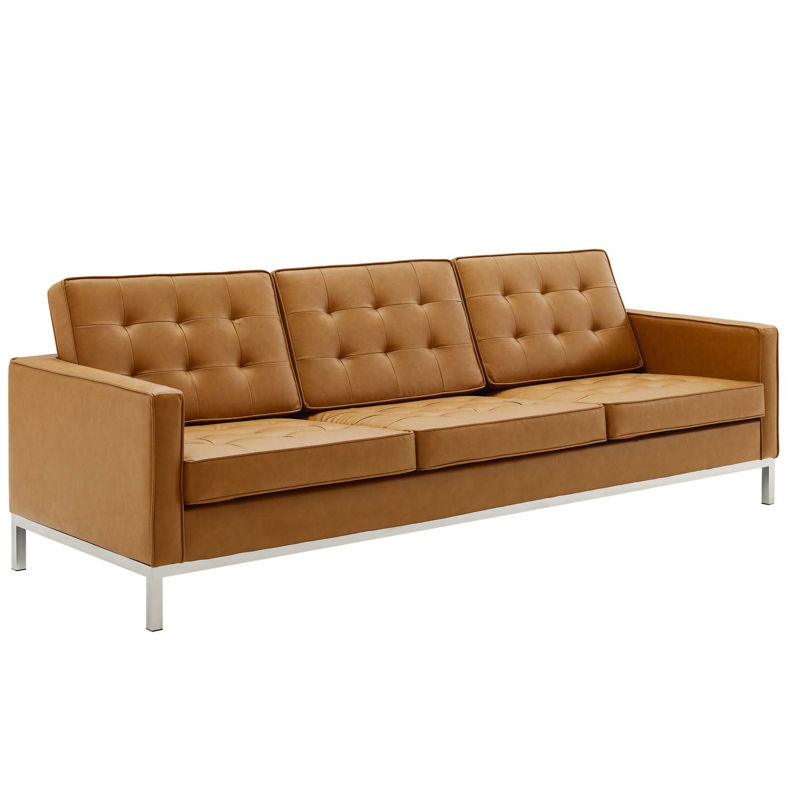 Loft 3 Piece Tufted Upholstered Faux Leather Set - East Shore Modern Home Furnishings