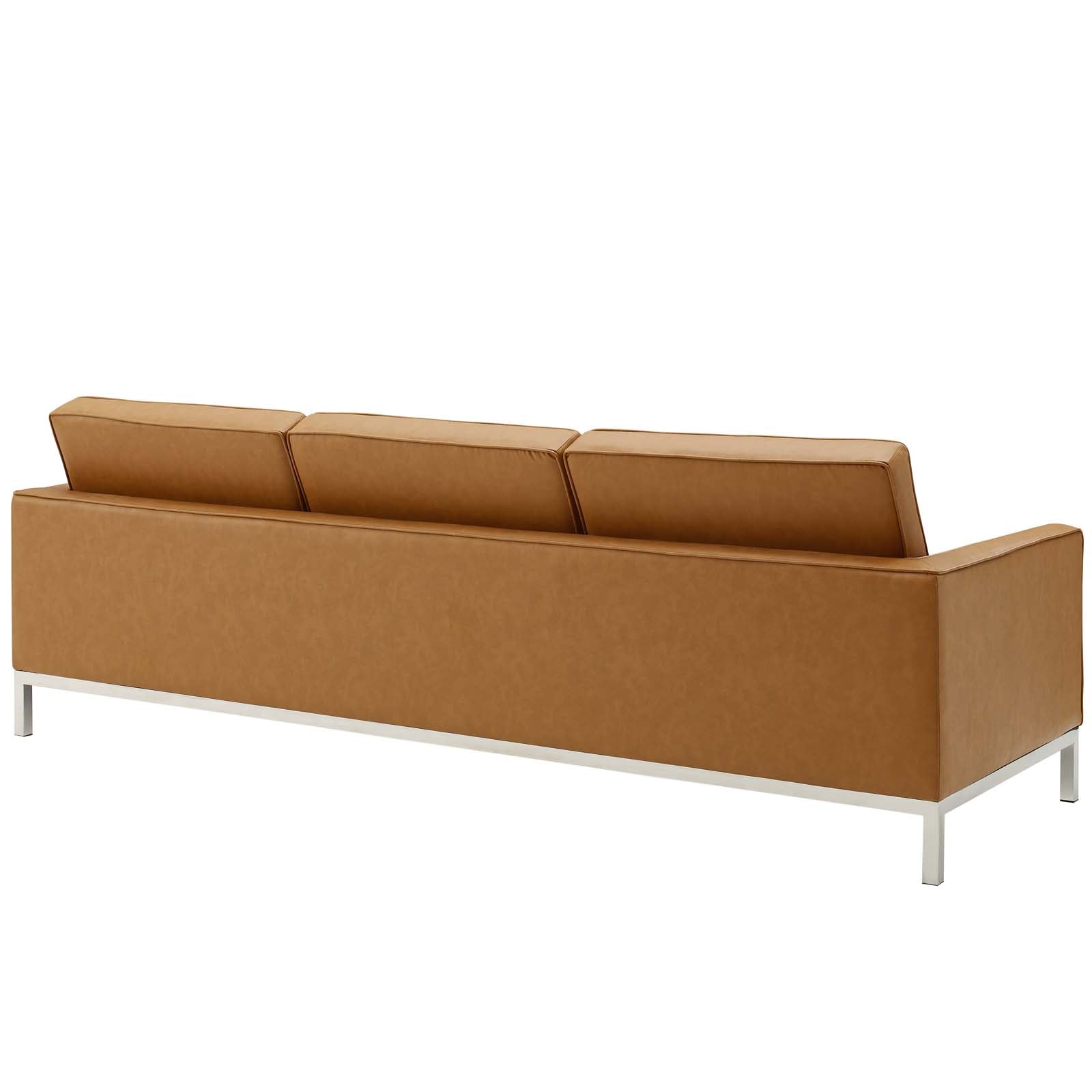 Loft 3 Piece Tufted Upholstered Faux Leather Set - East Shore Modern Home Furnishings