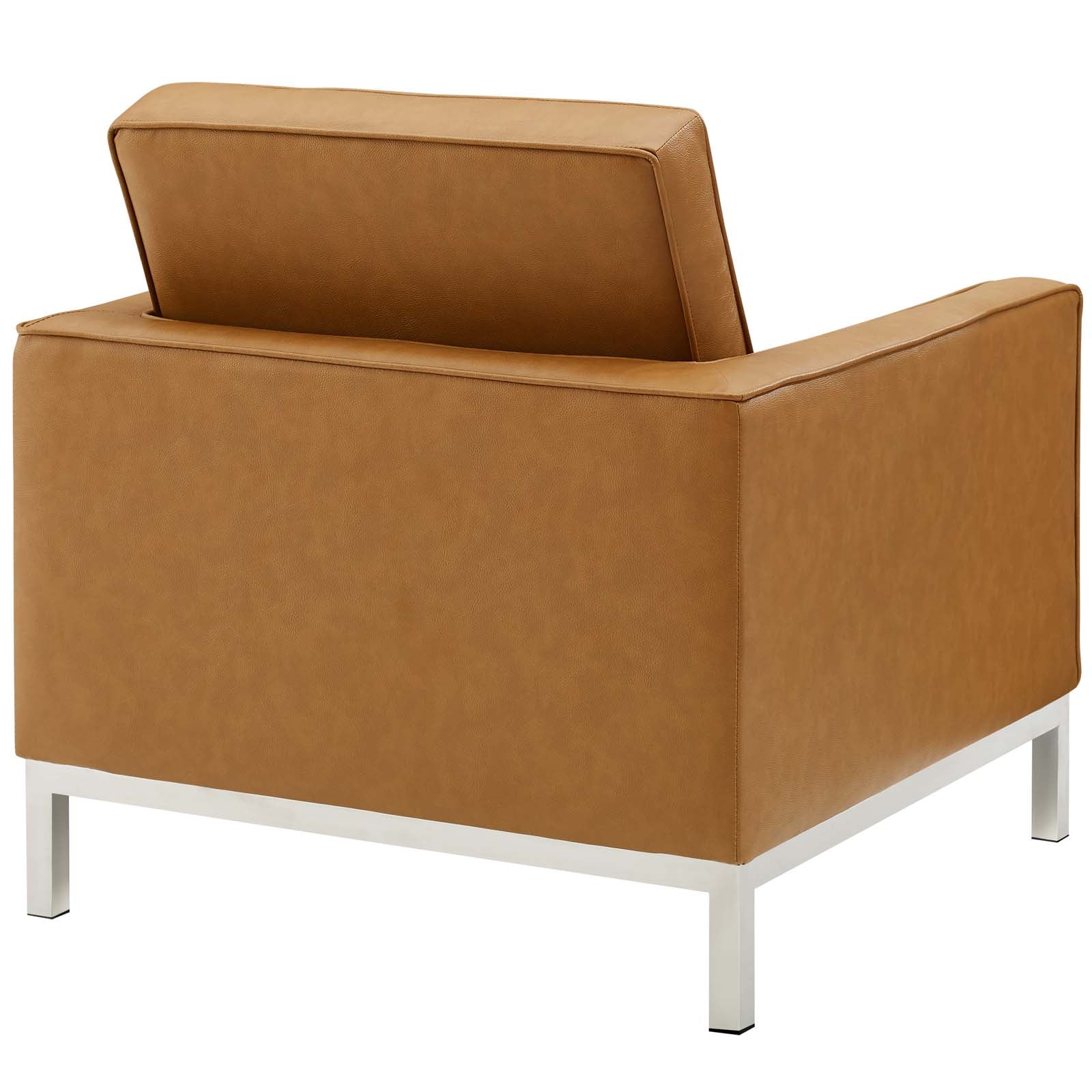 Loft 3 Piece Tufted Upholstered Faux Leather Set - East Shore Modern Home Furnishings