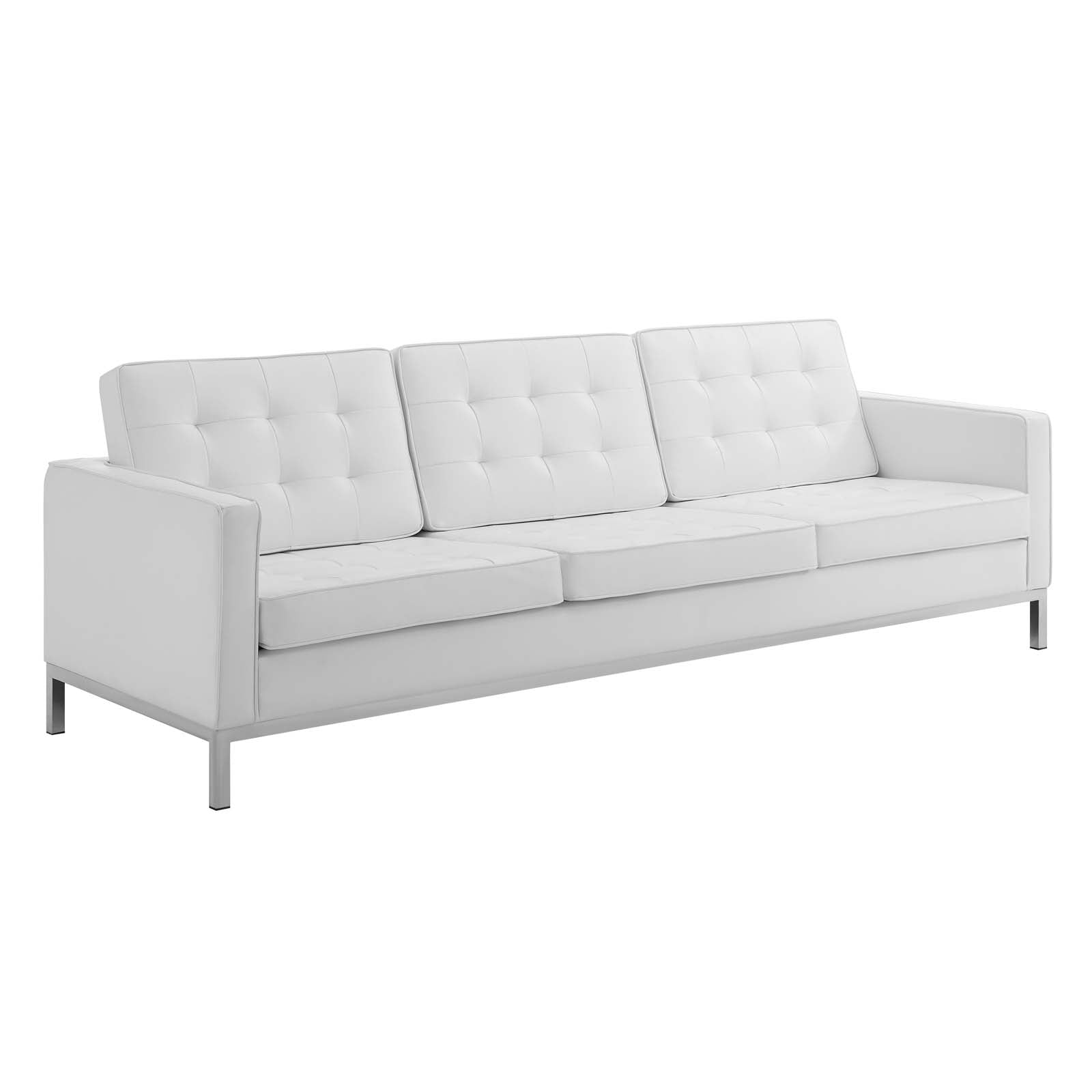 Loft 3 Piece Tufted Upholstered Faux Leather Set - East Shore Modern Home Furnishings