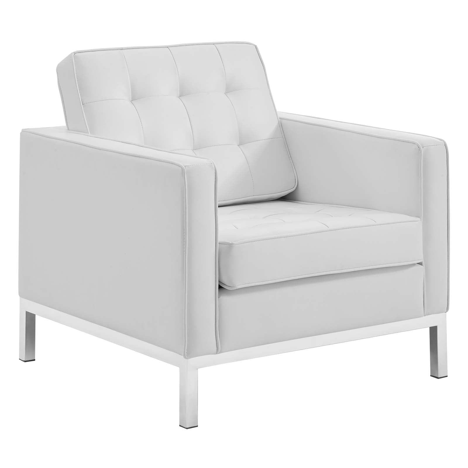 Loft 3 Piece Tufted Upholstered Faux Leather Set - East Shore Modern Home Furnishings