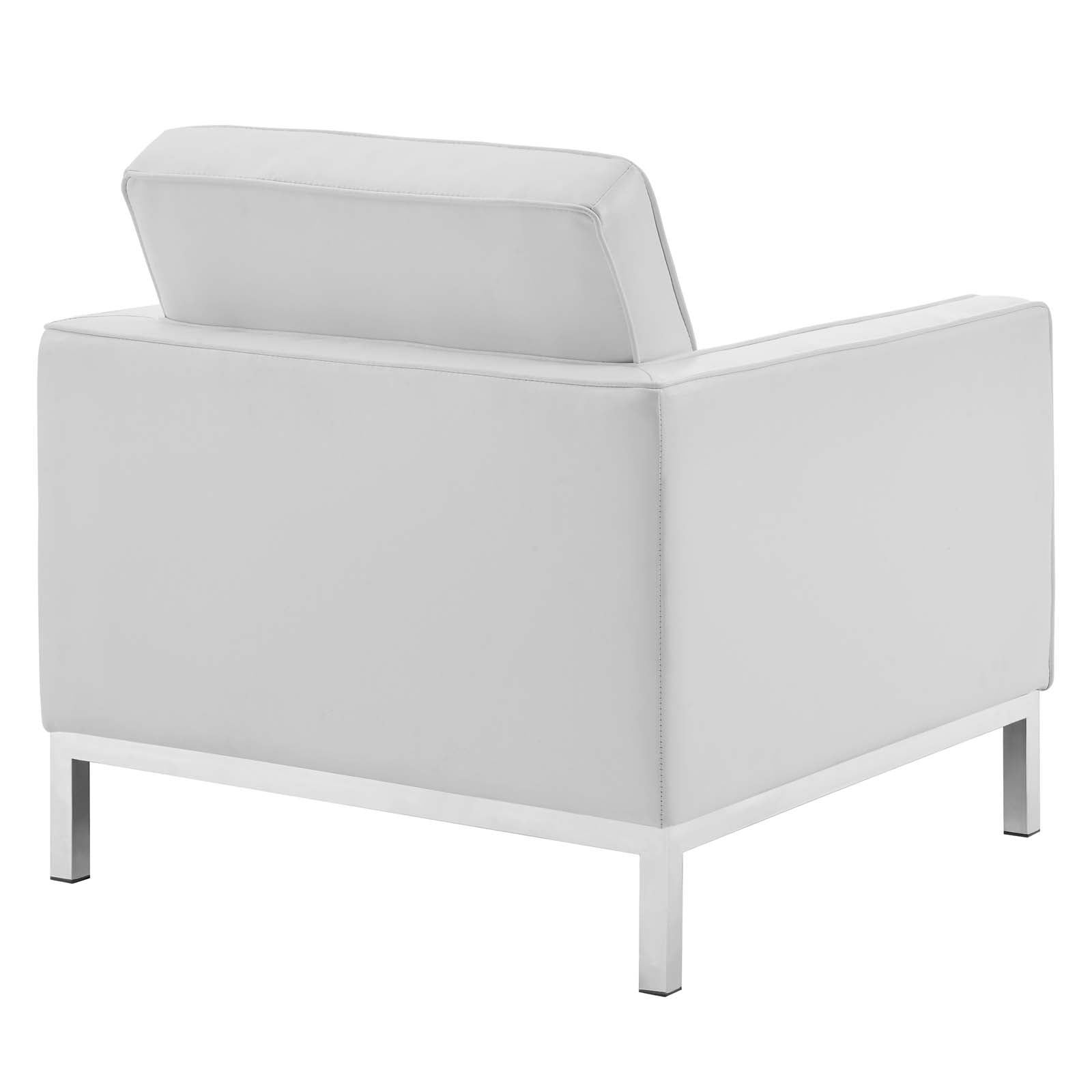 Loft 3 Piece Tufted Upholstered Faux Leather Set - East Shore Modern Home Furnishings