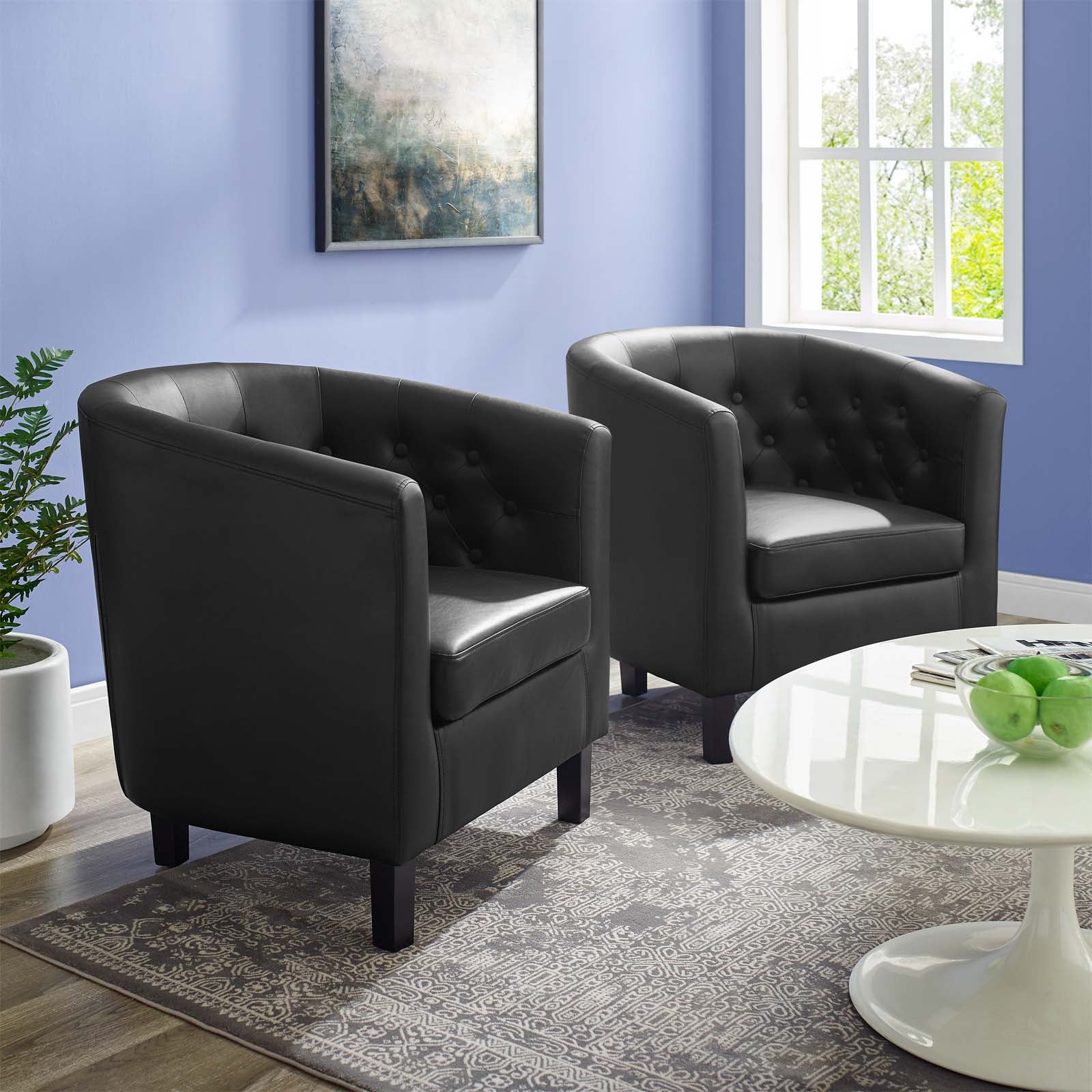 Prospect Upholstered Vinyl Armchair Set of 2 - East Shore Modern Home Furnishings