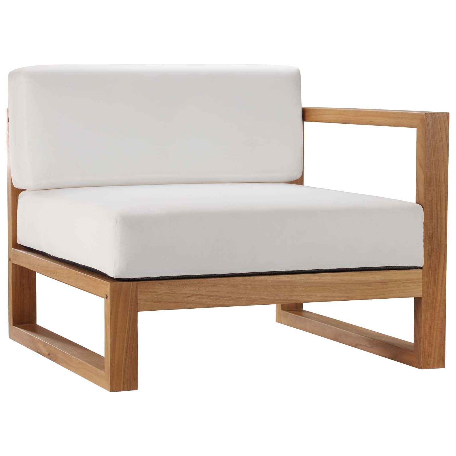Upland Outdoor Patio Teak Wood Right-Arm Chair
