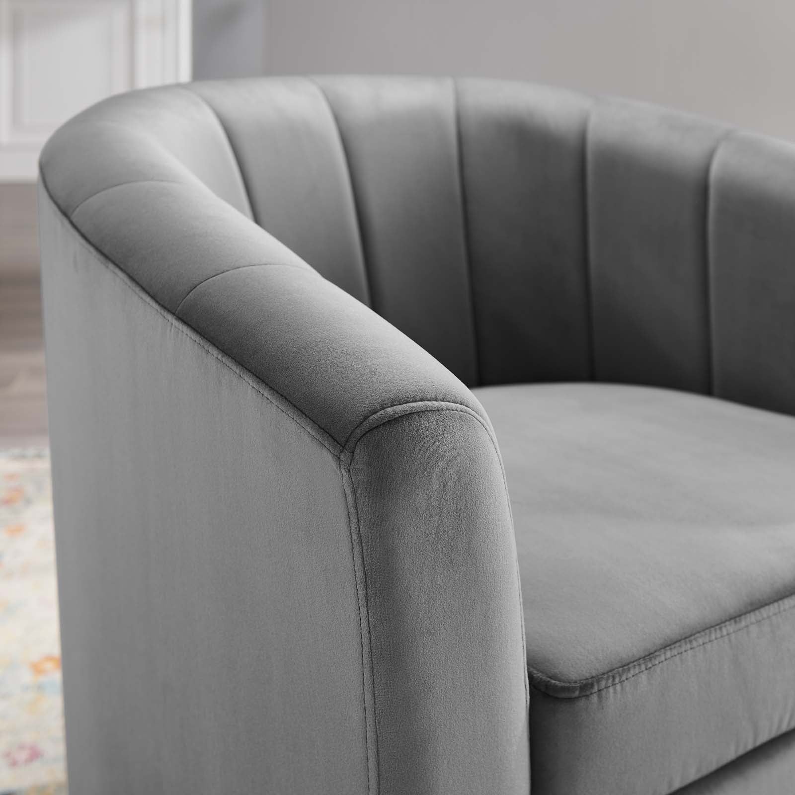 Prospect Performance Velvet Swivel Armchair