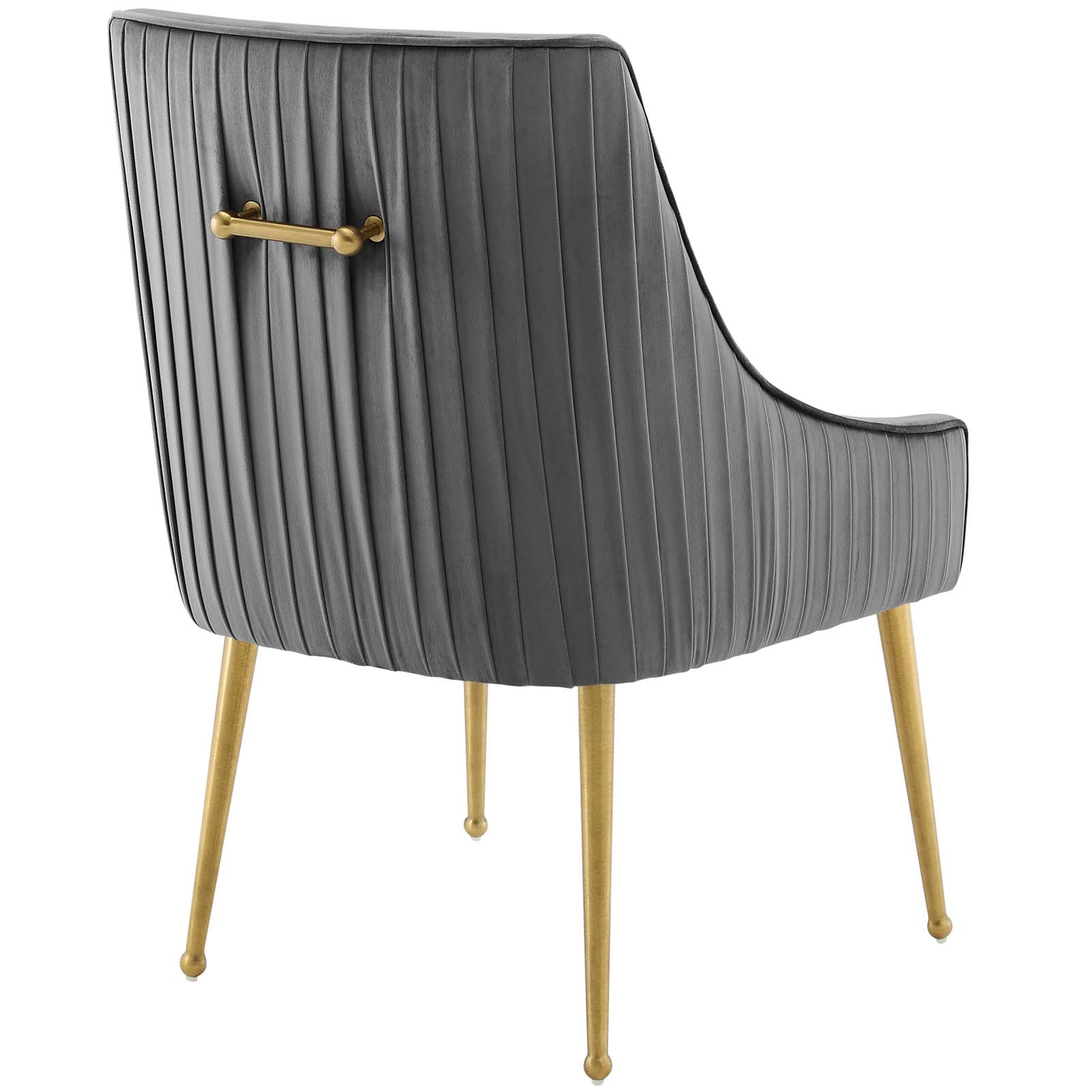 Discern Pleated Back Upholstered Performance Velvet Dining Chair Set of 2 - East Shore Modern Home Furnishings
