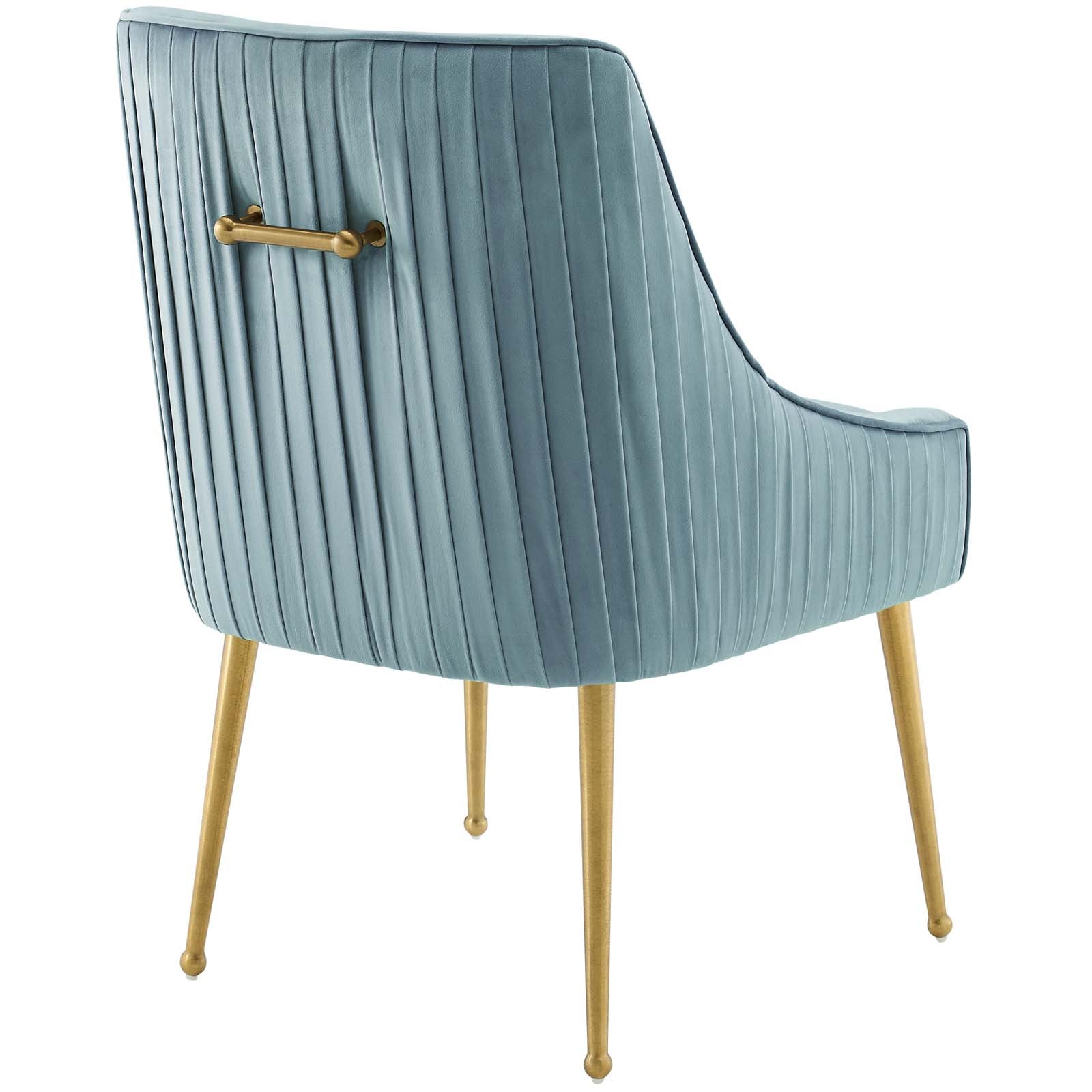 Discern Pleated Back Upholstered Performance Velvet Dining Chair Set of 2 - East Shore Modern Home Furnishings