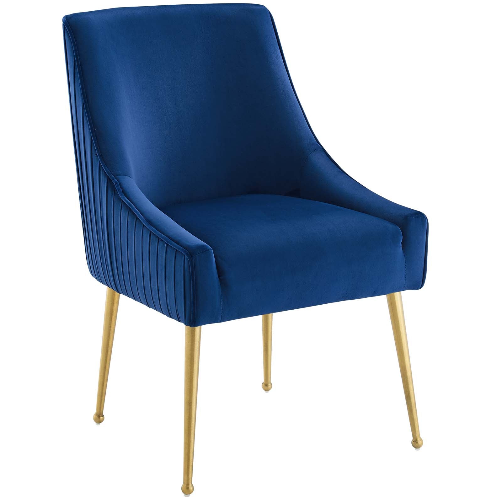 Discern Pleated Back Upholstered Performance Velvet Dining Chair Set of 2 - East Shore Modern Home Furnishings