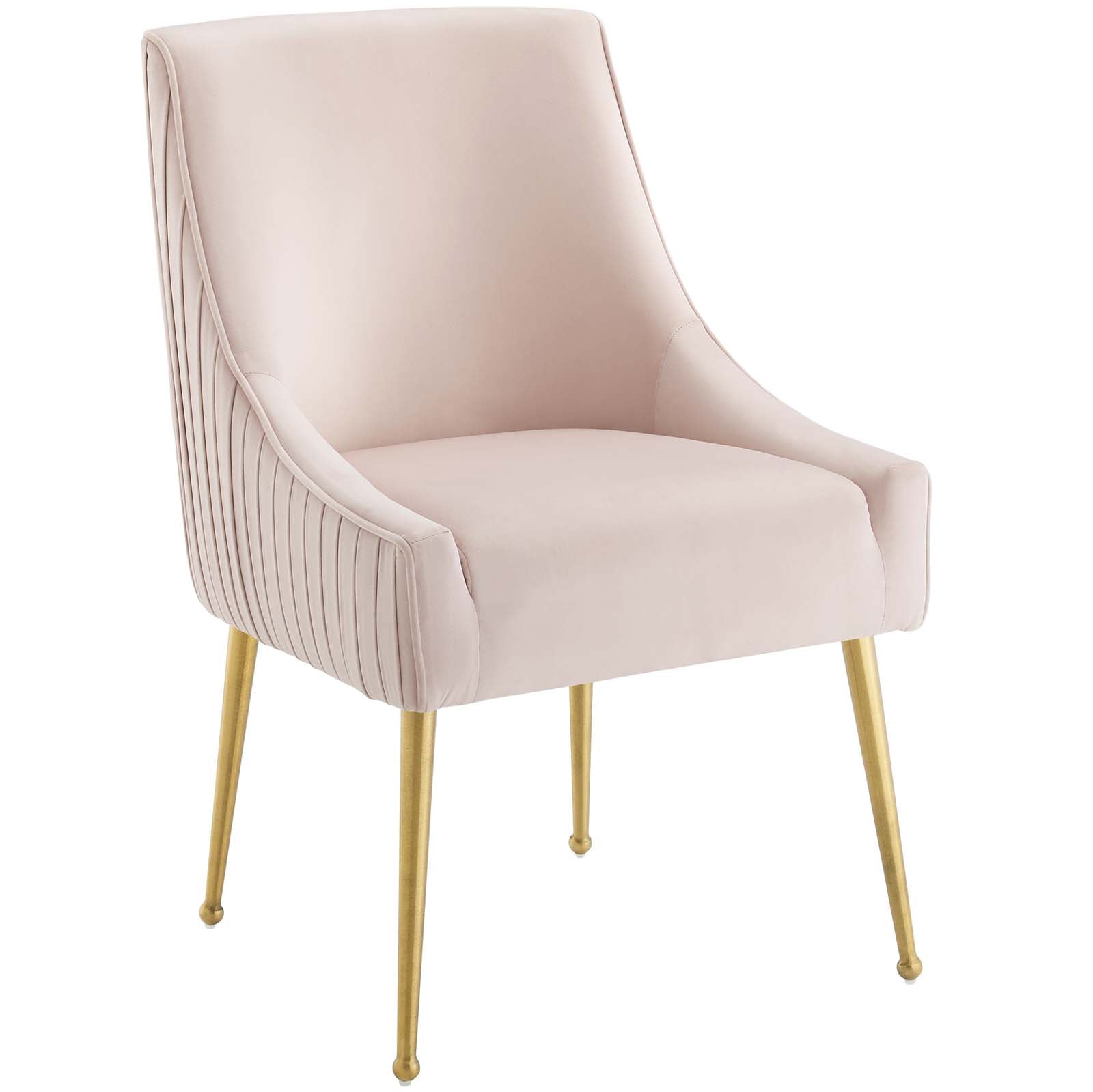 Discern Pleated Back Upholstered Performance Velvet Dining Chair Set of 2 - East Shore Modern Home Furnishings