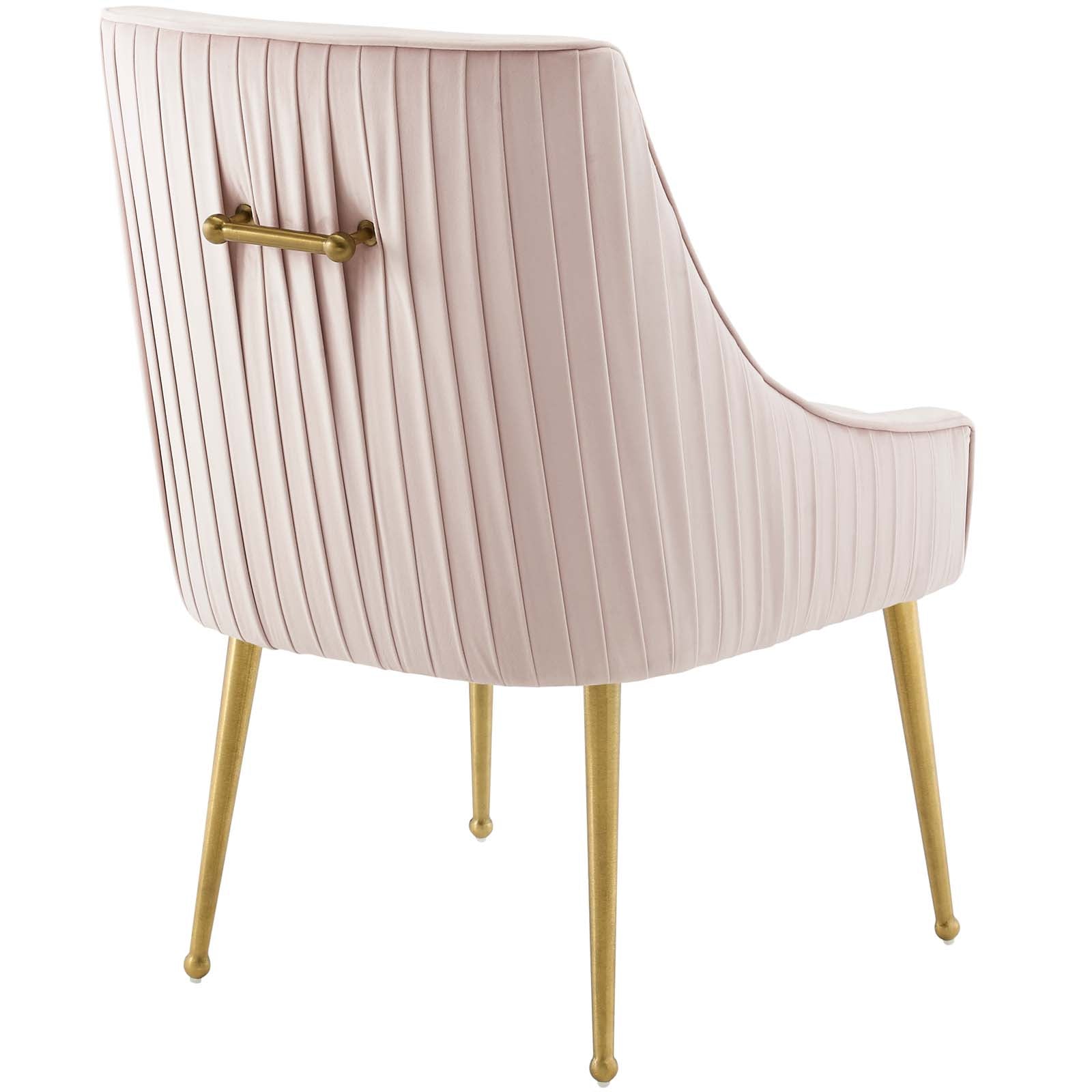 Discern Pleated Back Upholstered Performance Velvet Dining Chair Set of 2 - East Shore Modern Home Furnishings