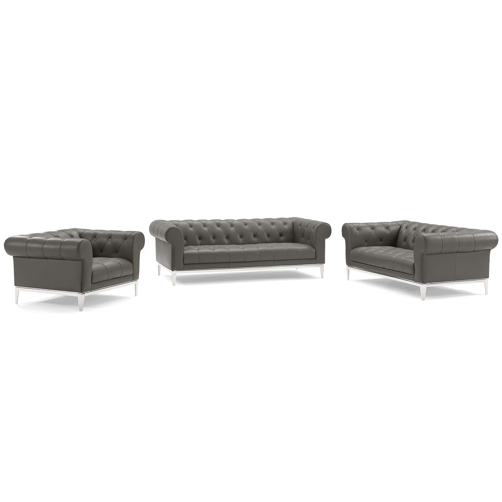 Idyll 3 Piece Upholstered Leather Set - East Shore Modern Home Furnishings