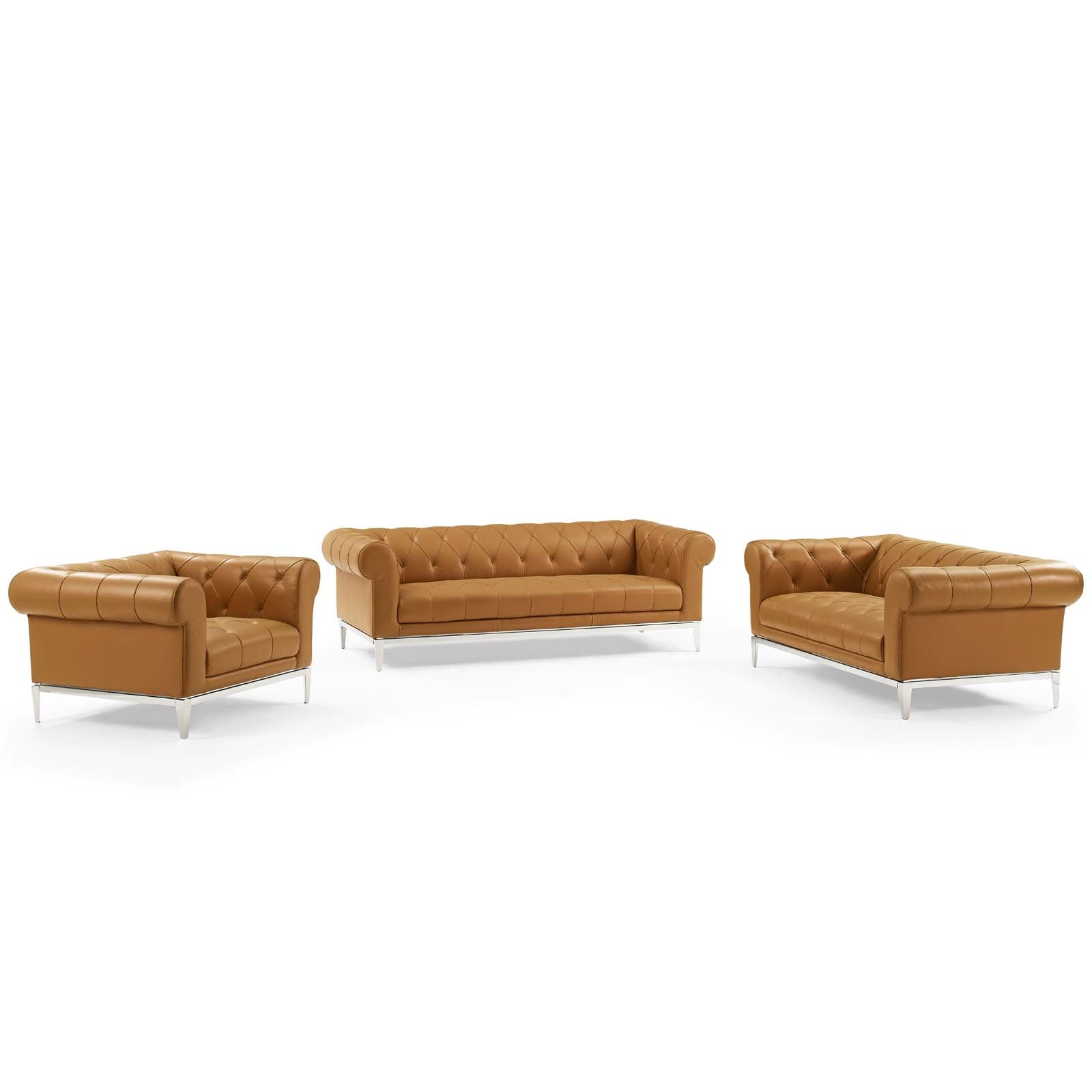 Idyll 3 Piece Upholstered Leather Set - East Shore Modern Home Furnishings