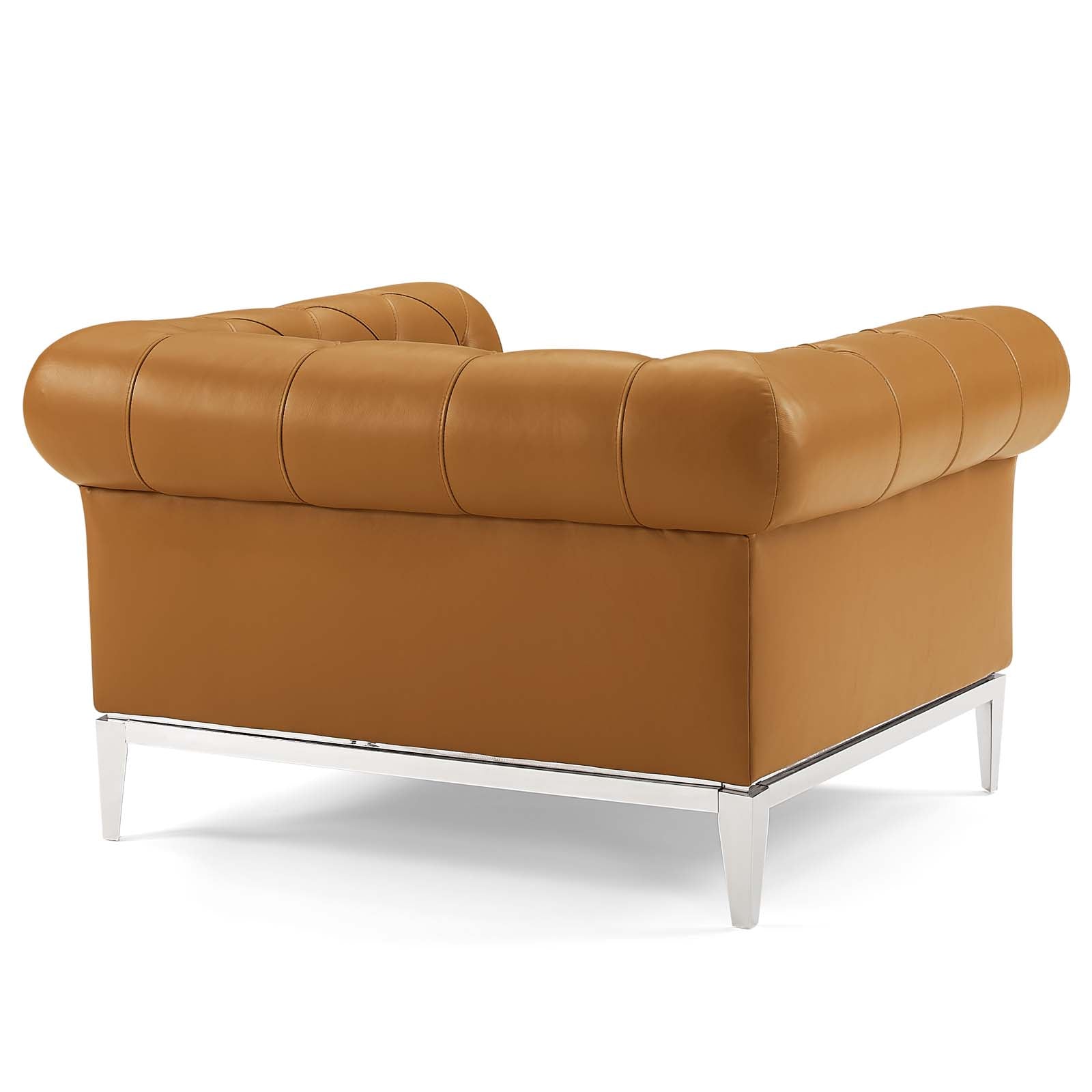 Idyll Tufted Upholstered Leather Loveseat and Armchair - East Shore Modern Home Furnishings