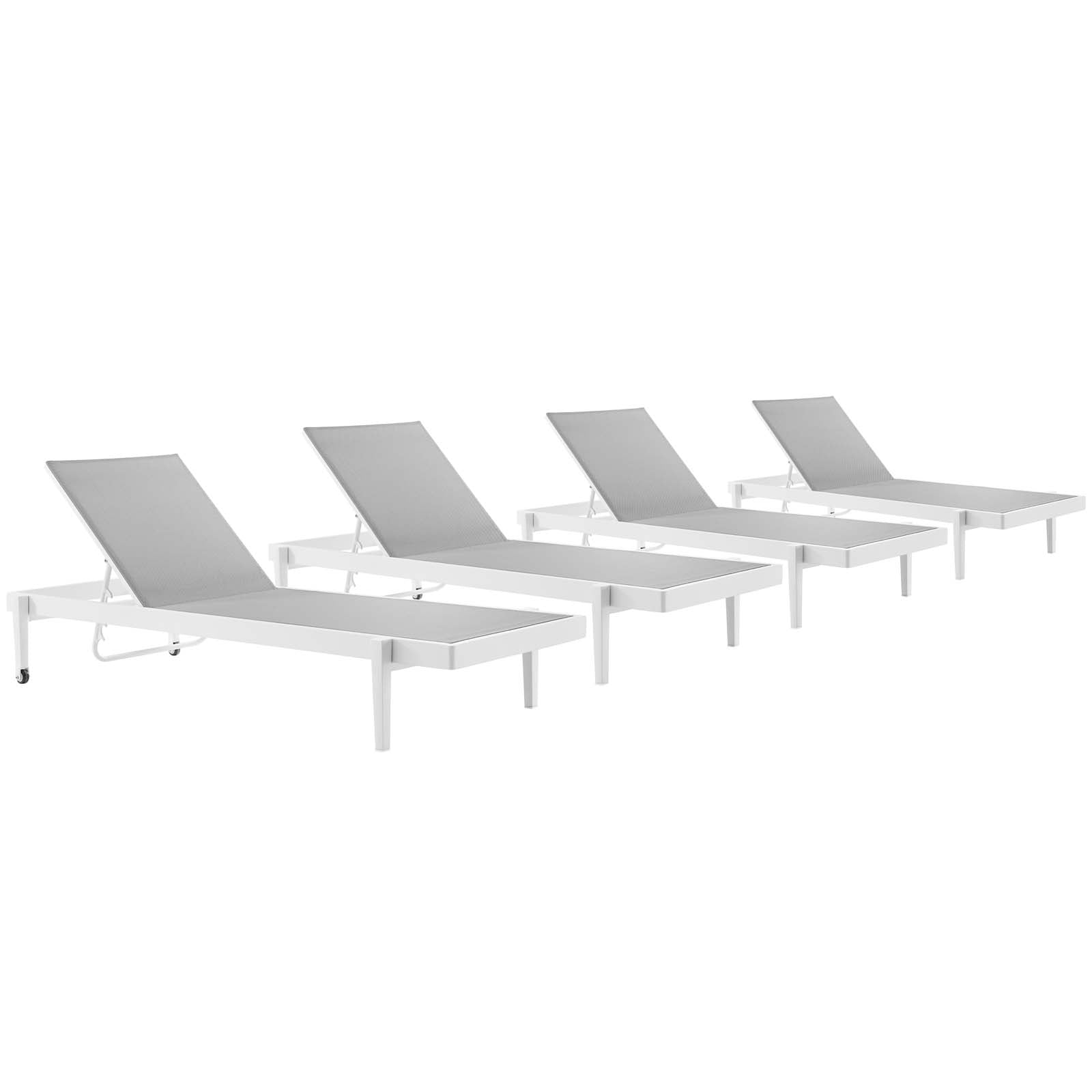 Charleston Outdoor Patio Aluminum Chaise Lounge Chair Set of 4 - East Shore Modern Home Furnishings