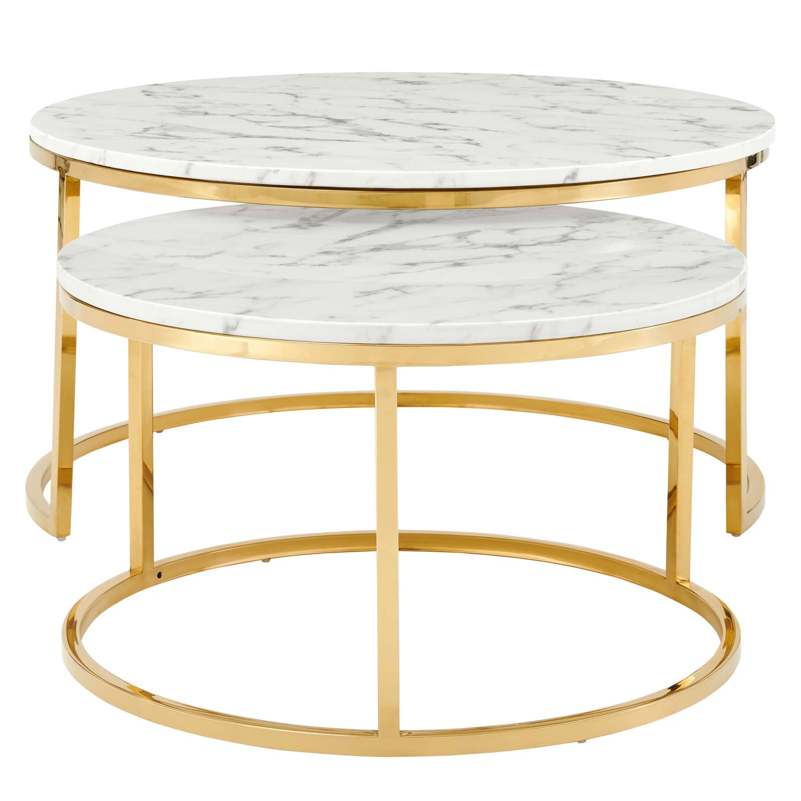 Ravenna Artificial Marble Nesting Coffee Table - East Shore Modern Home Furnishings