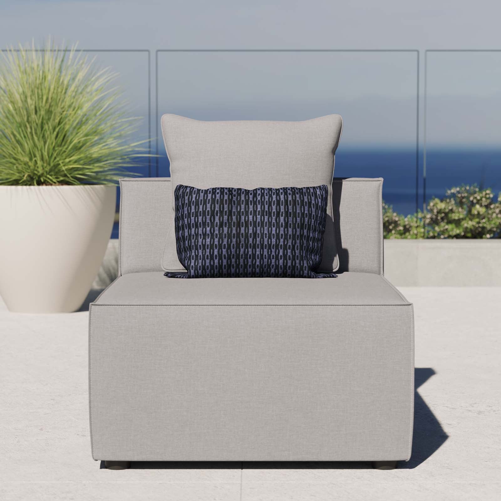 Saybrook Outdoor Patio Upholstered Sectional Sofa Armless Chair - East Shore Modern Home Furnishings