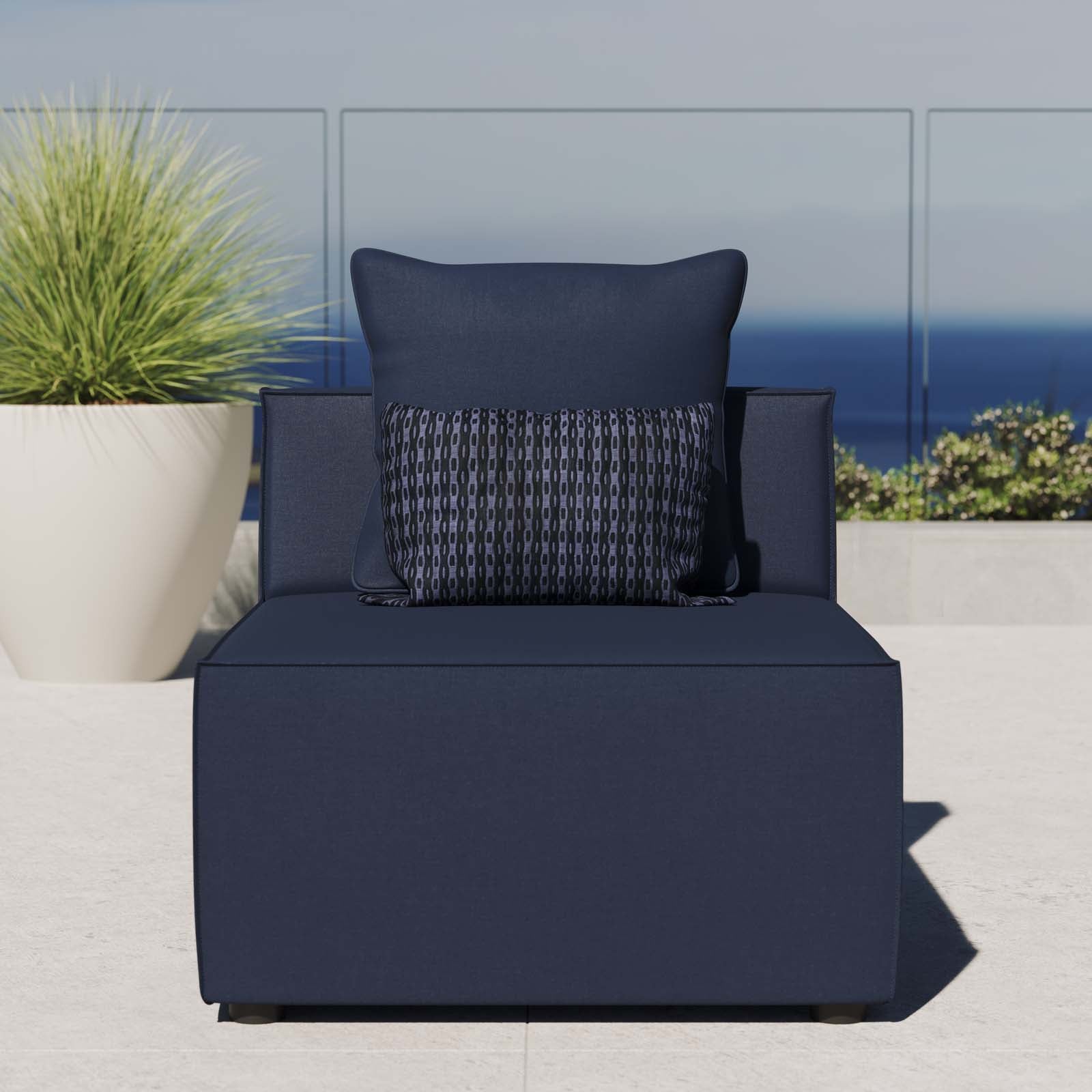 Saybrook Outdoor Patio Upholstered Sectional Sofa Armless Chair - East Shore Modern Home Furnishings