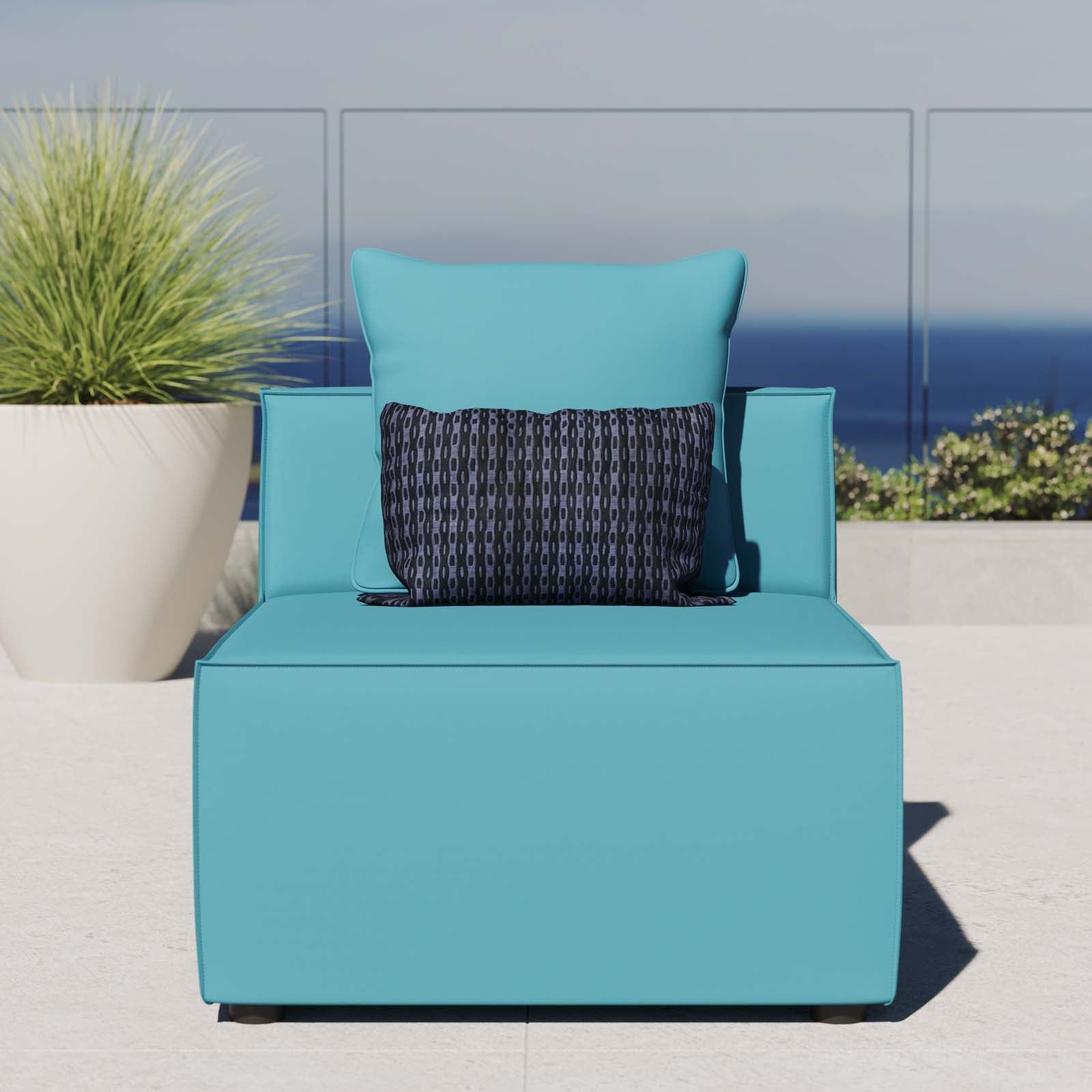 Saybrook Outdoor Patio Upholstered Sectional Sofa Armless Chair - East Shore Modern Home Furnishings
