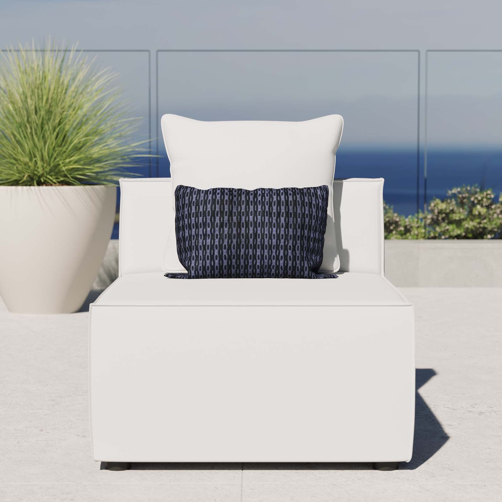 Saybrook Outdoor Patio Upholstered Sectional Sofa Armless Chair
