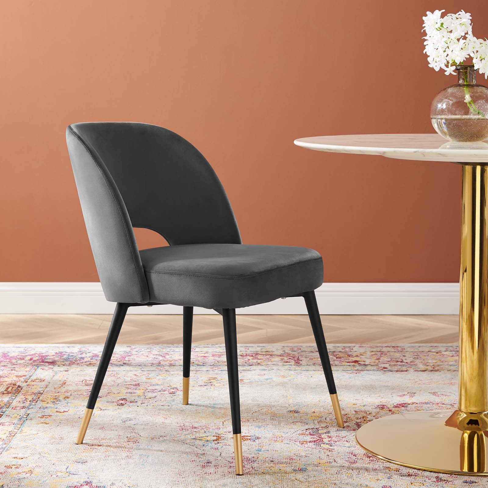 Rouse Performance Velvet Dining Side Chair - East Shore Modern Home Furnishings