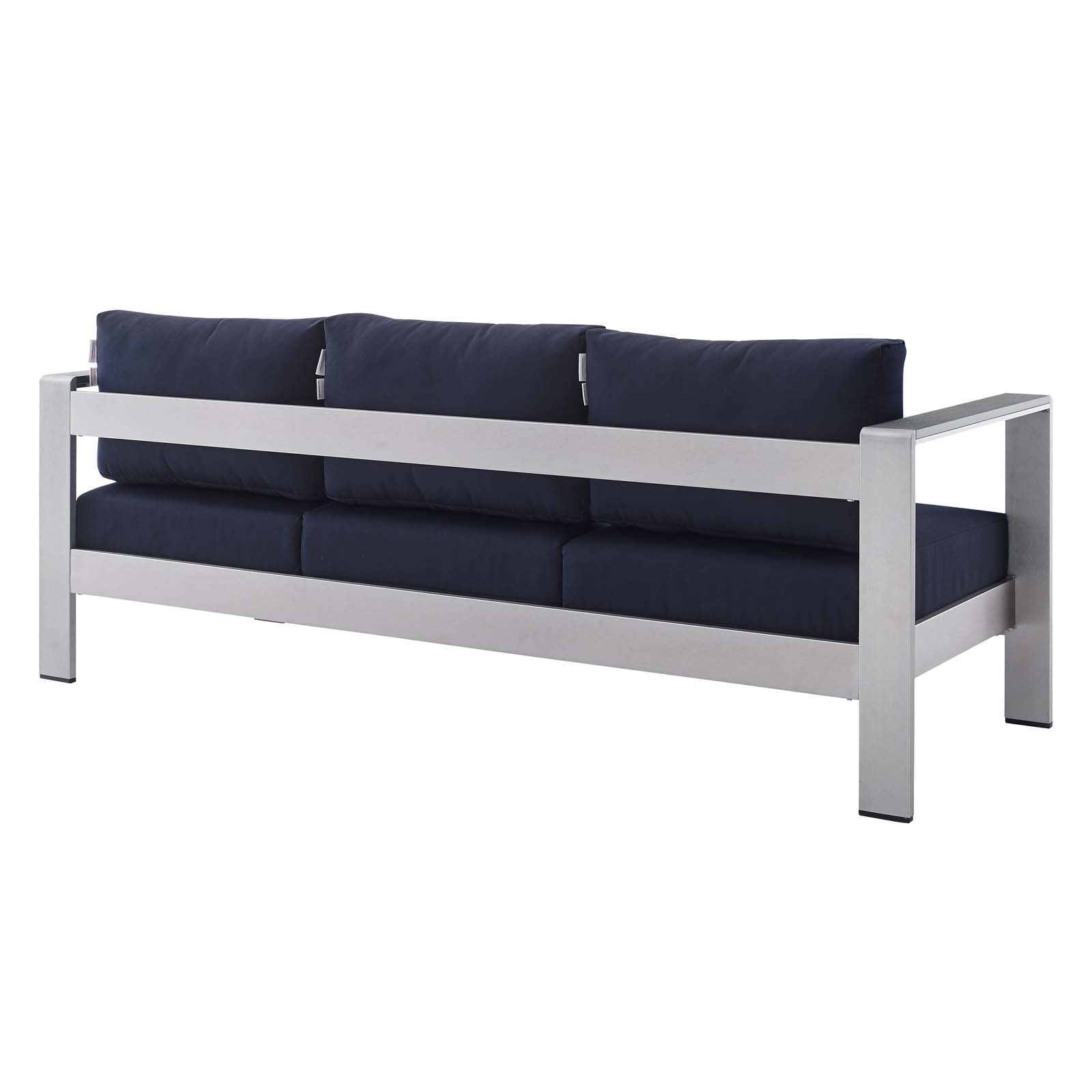 Shore Sunbrella® Fabric Aluminum Outdoor Patio Sofa - East Shore Modern Home Furnishings