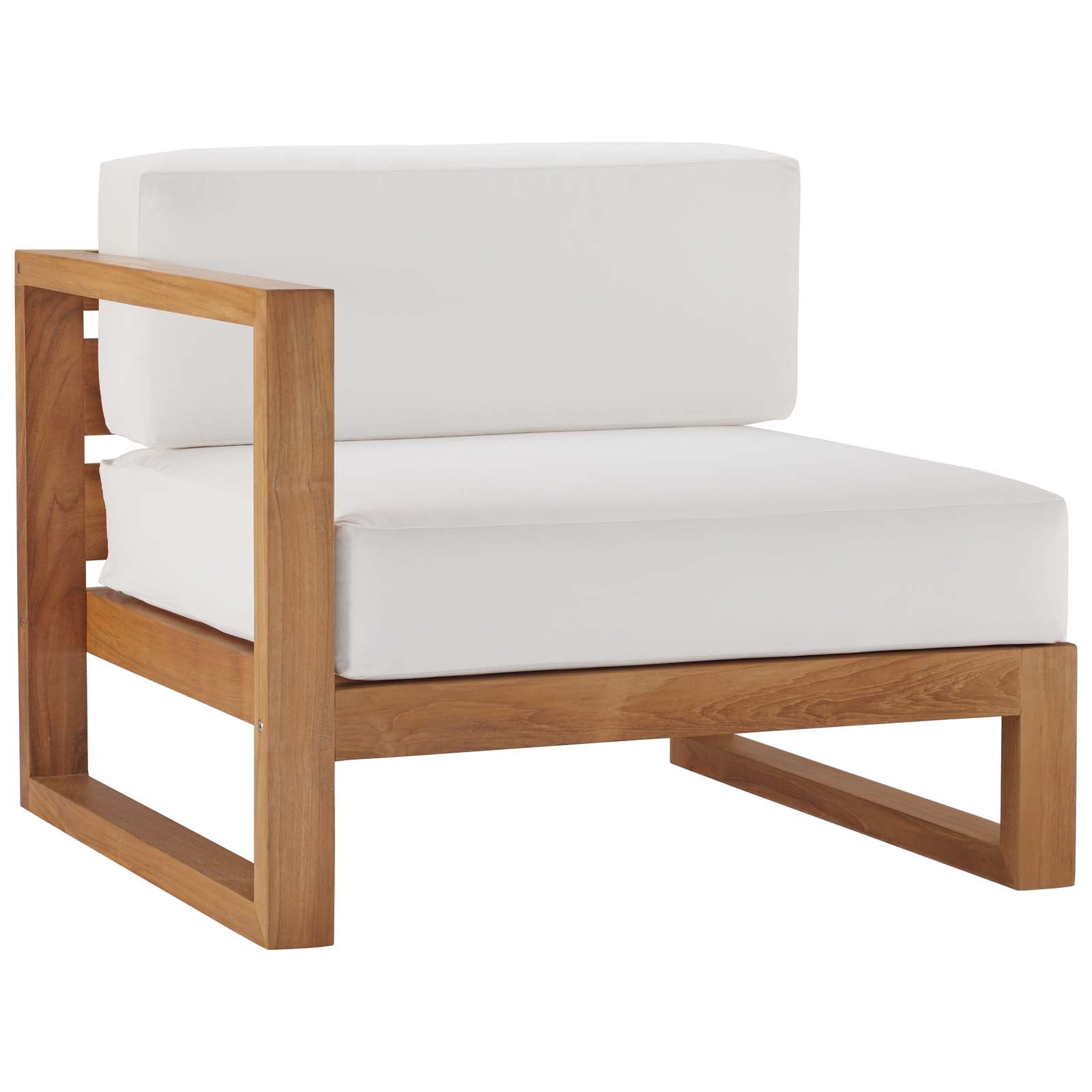 Upland Outdoor Patio Teak Wood 4-Piece Sectional Sofa Set
